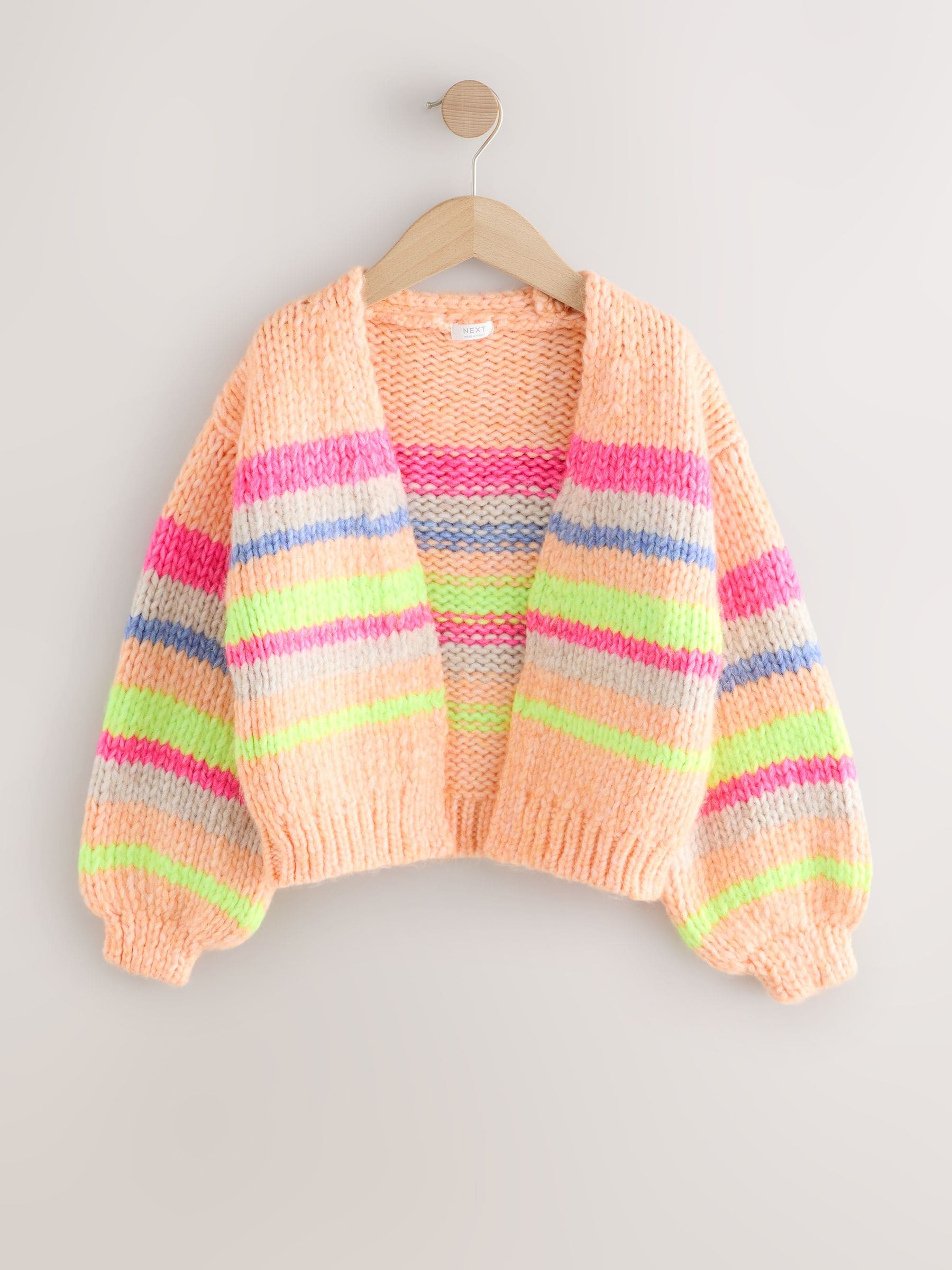 Multi Stripe Chunky Knit Cardigan (3-16yrs)