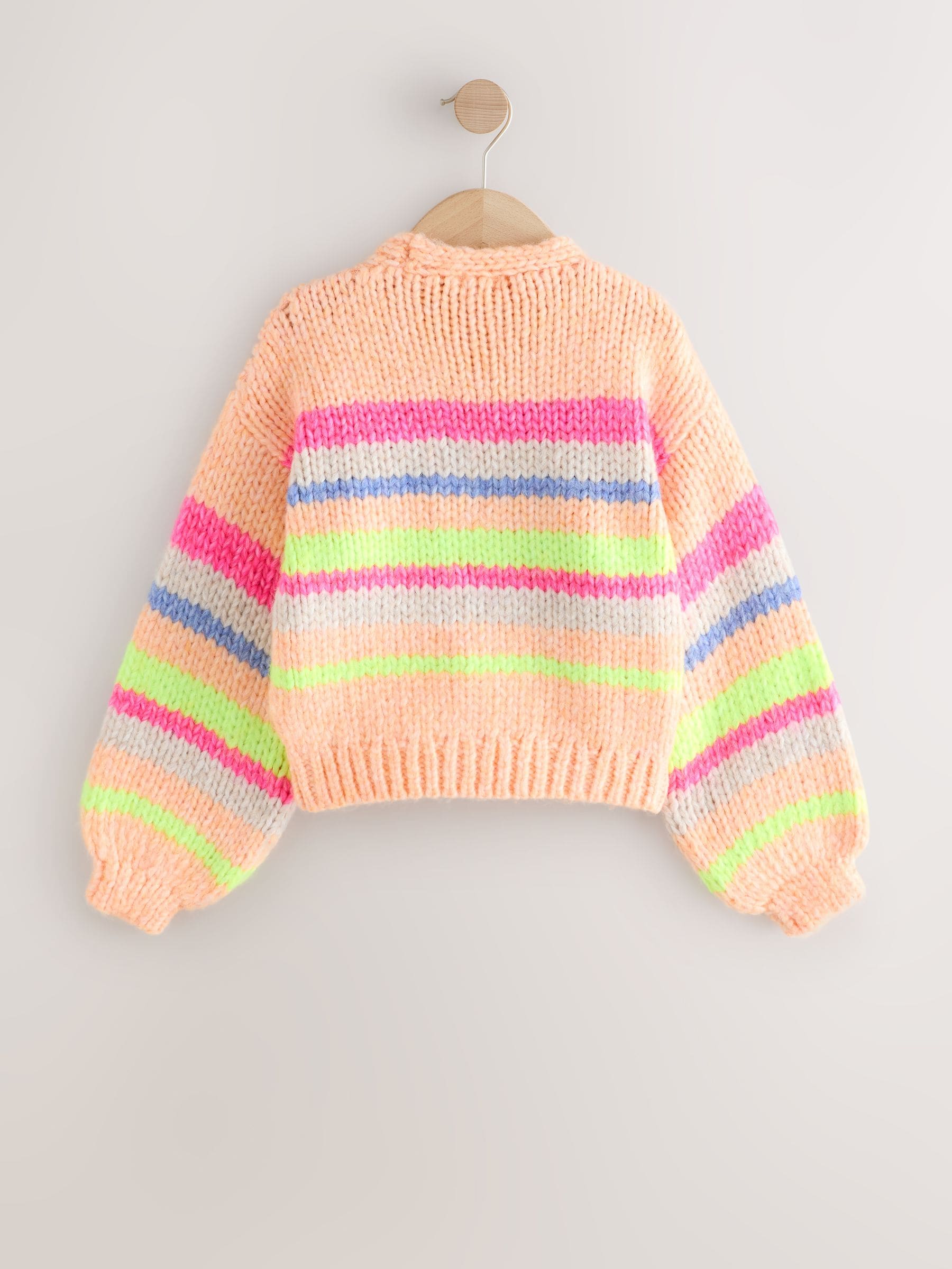 Multi Stripe Chunky Knit Cardigan (3-16yrs)