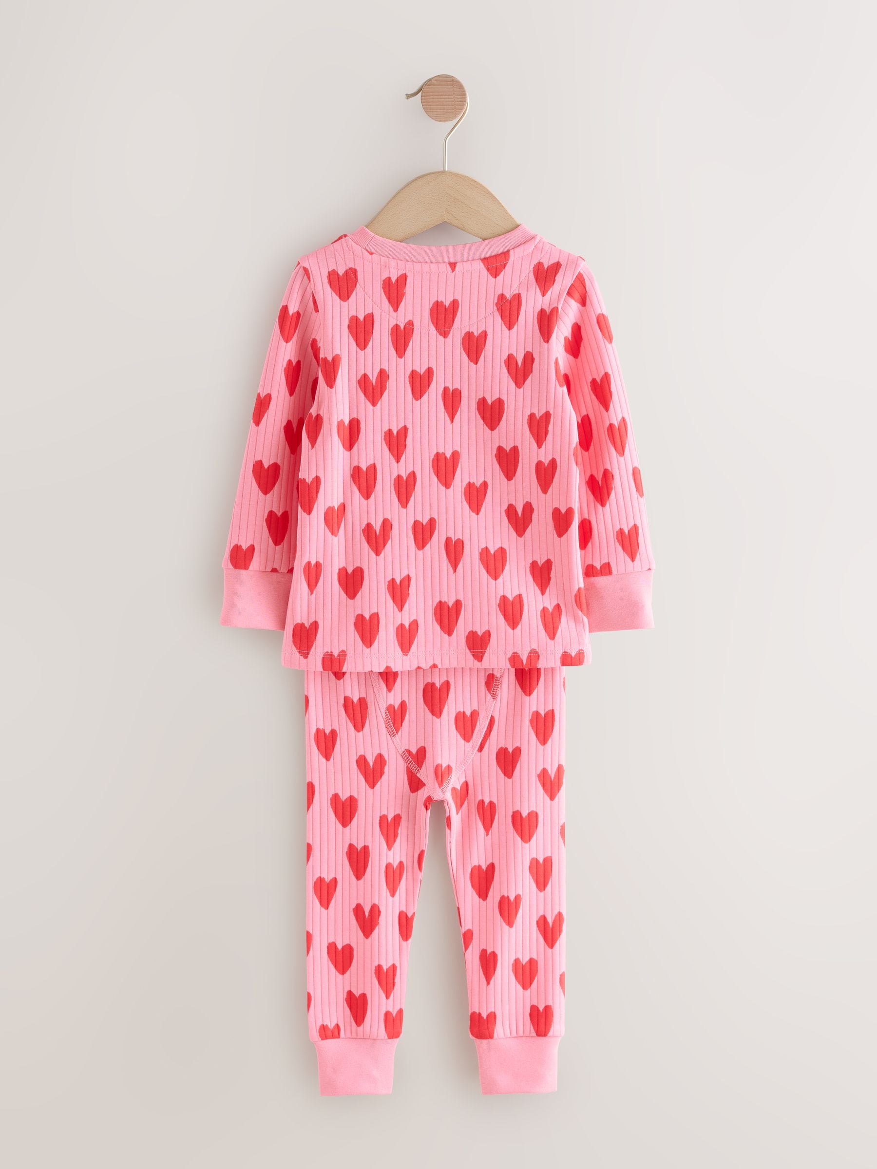 Red/Pink hearts Snuggle Pyjamas 1 Pack (9mths-10yrs)