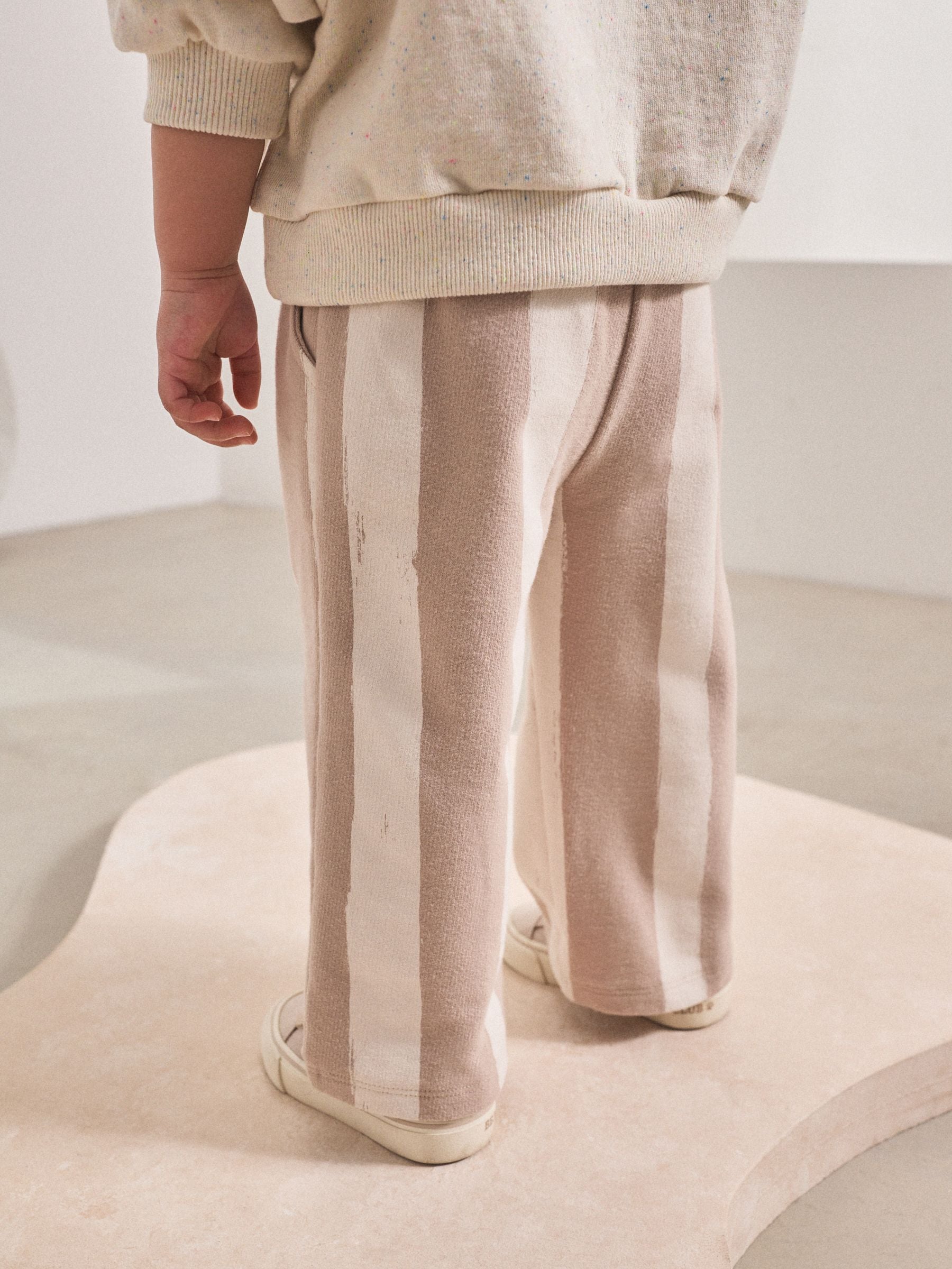 Neutral Stripe Wide Leg Trousers (3mths-7yrs)