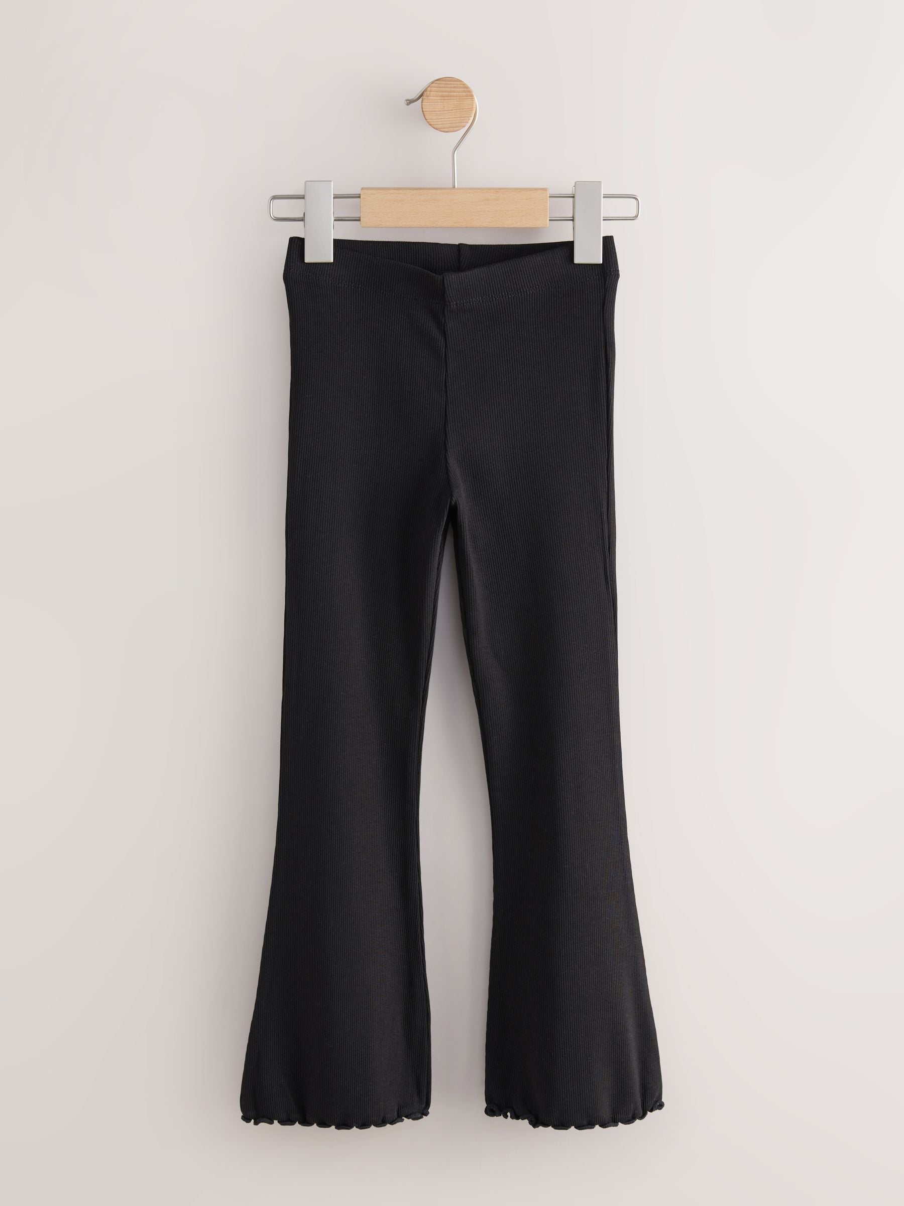 Black 2 Pack Rib Flare Leggings (3-16yrs)