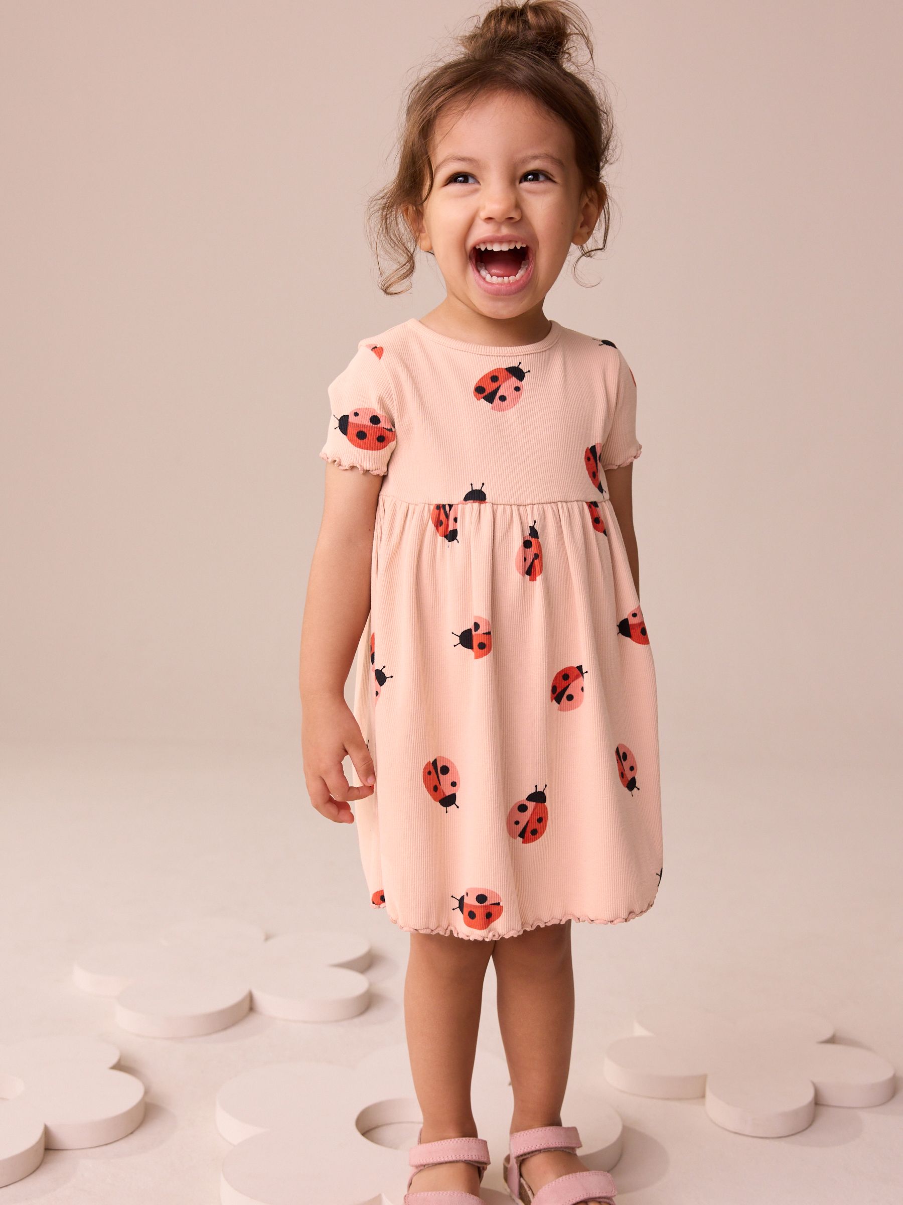 Ladybird Pink Short Sleeve Jersey Summer Dress (3mths-7yrs)