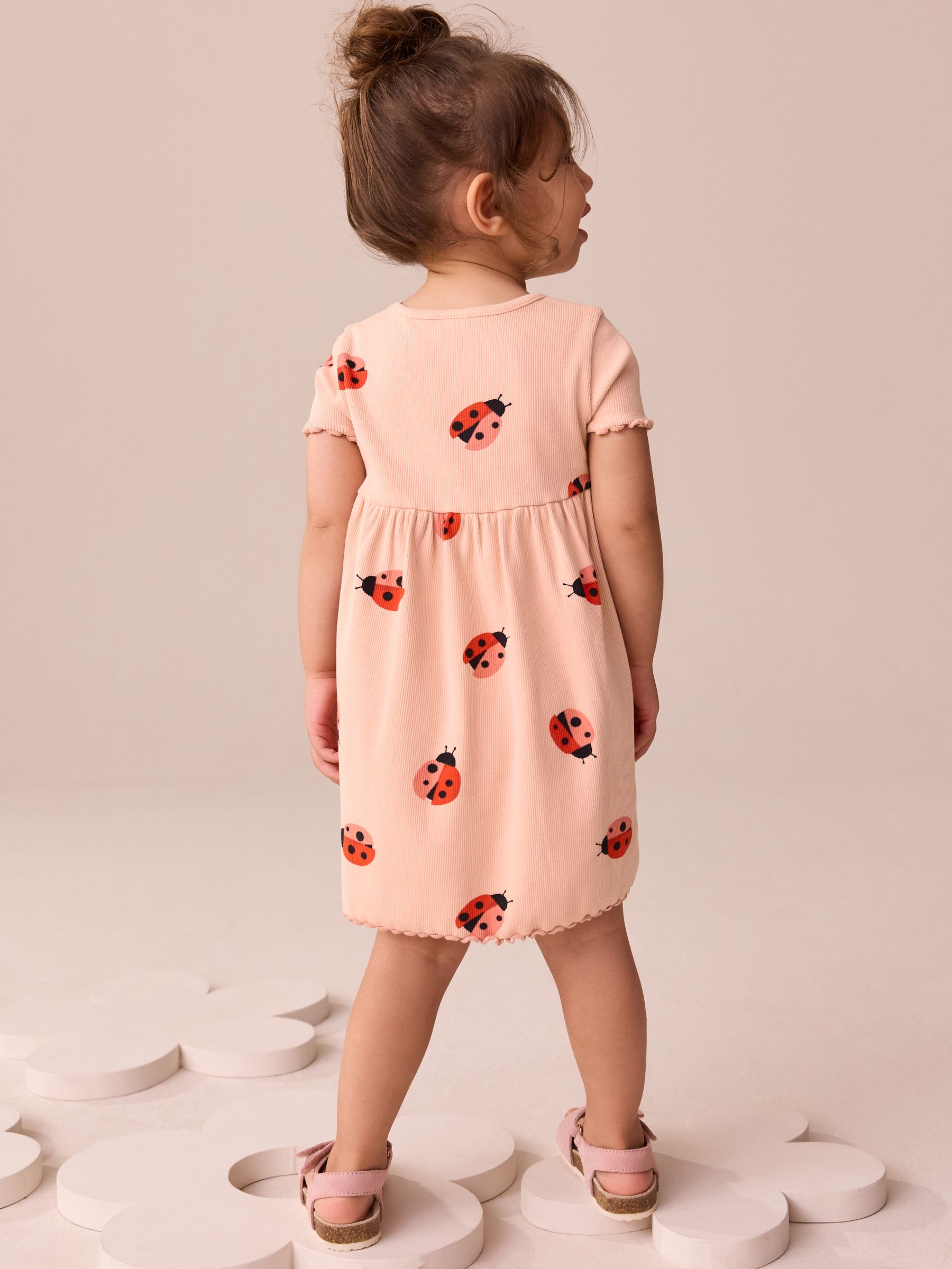 Ladybird Pink Short Sleeve Jersey Summer Dress (3mths-7yrs)