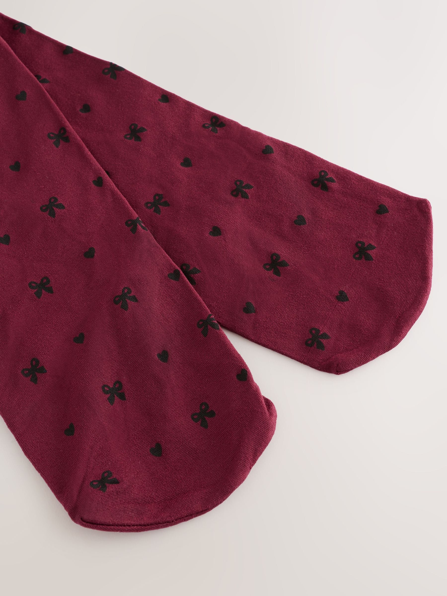 Burgundy Red Bow 40 Denier Tights