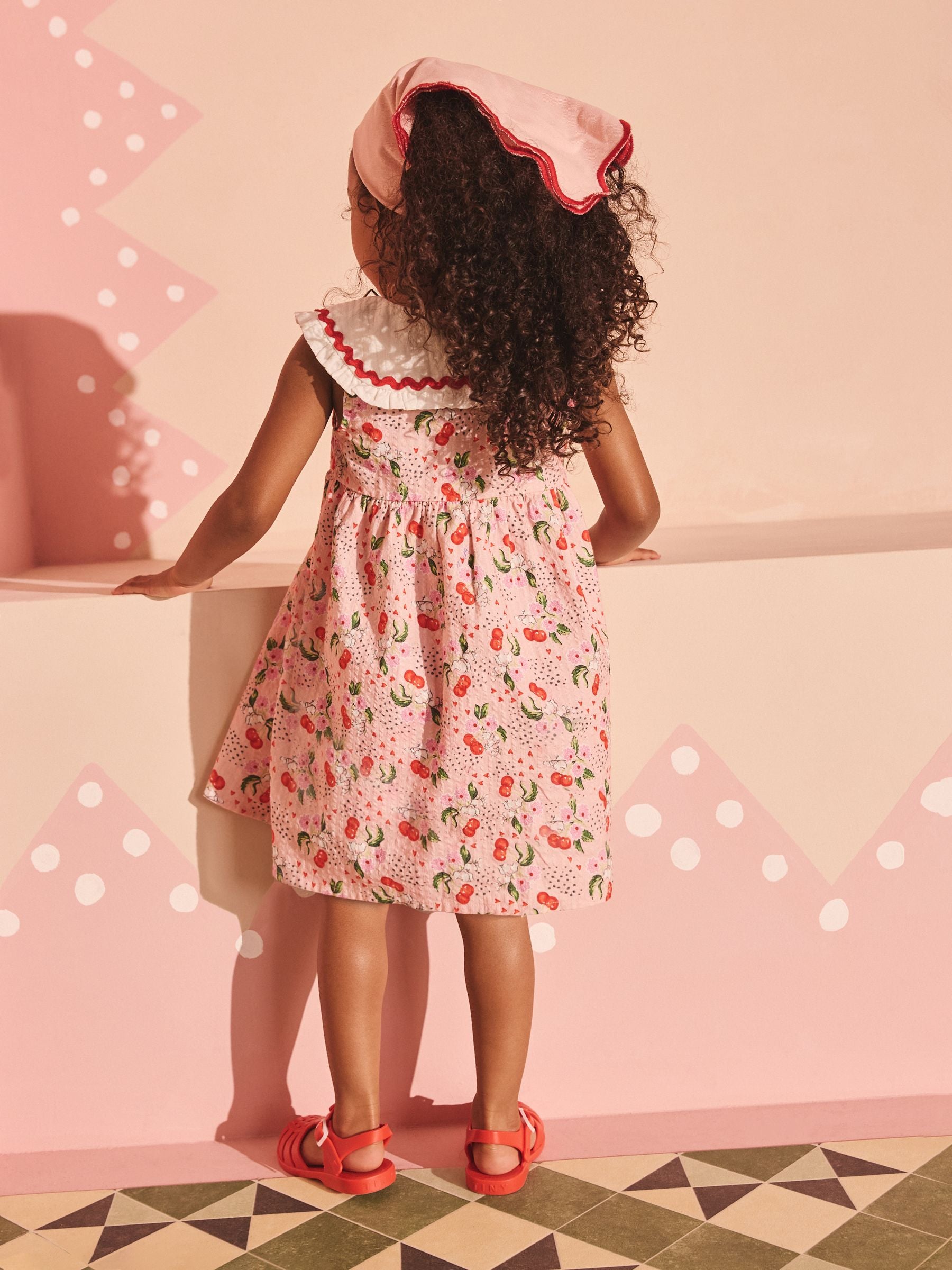 Pink Cherry Print Cath Kidston Collar Dress (3mths-8yrs)