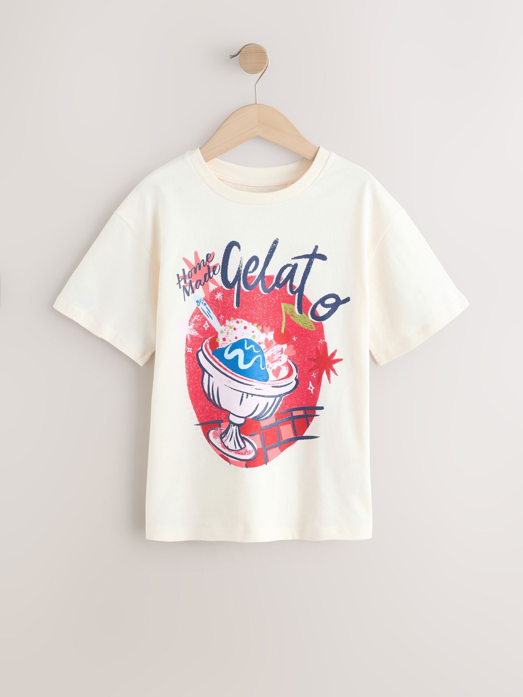 Ecru White Gelato Oversized Graphic Print T-Shirt (3-16yrs)