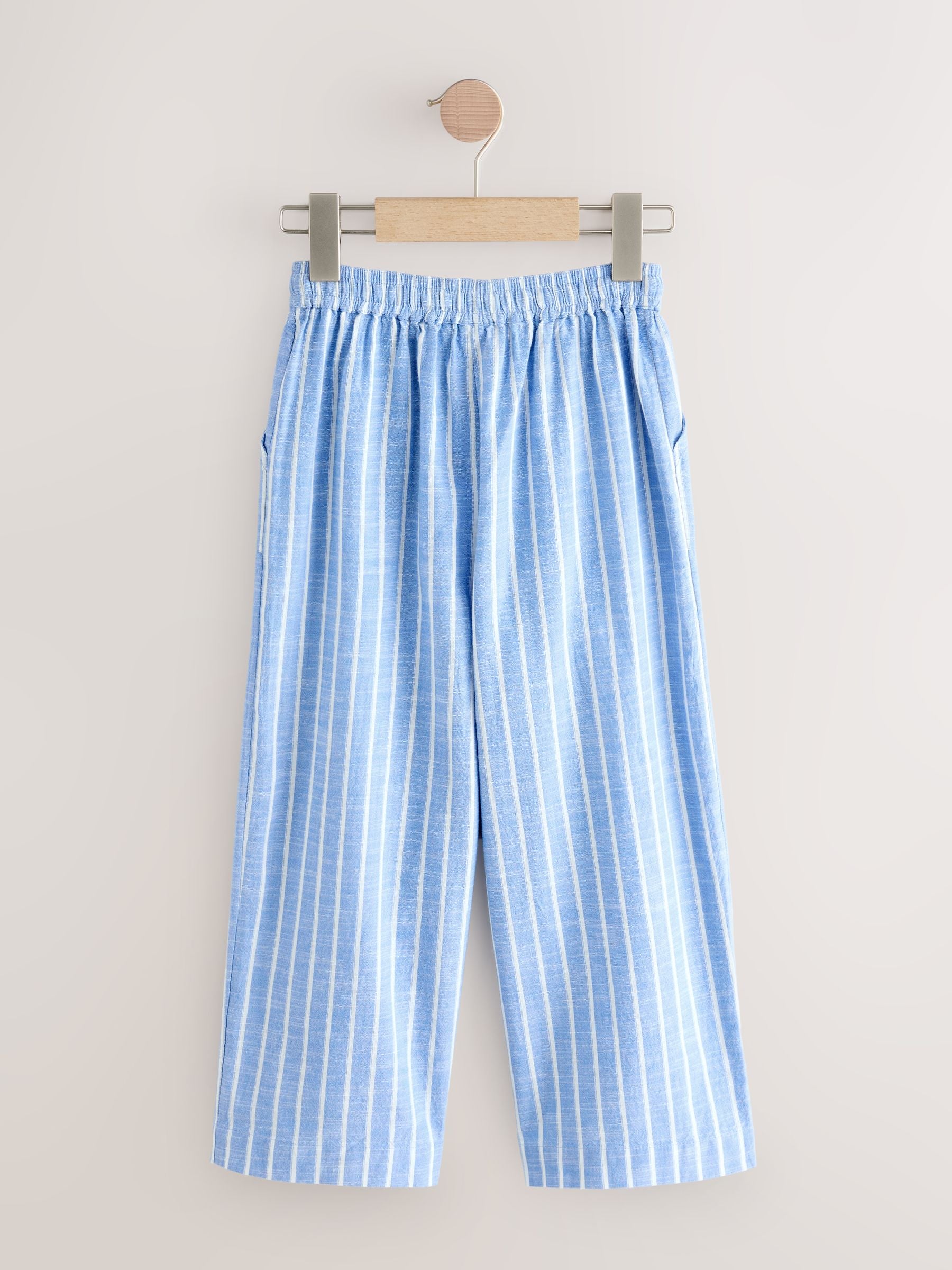 Blue Wide Leg Stripe Trousers (3-16yrs)