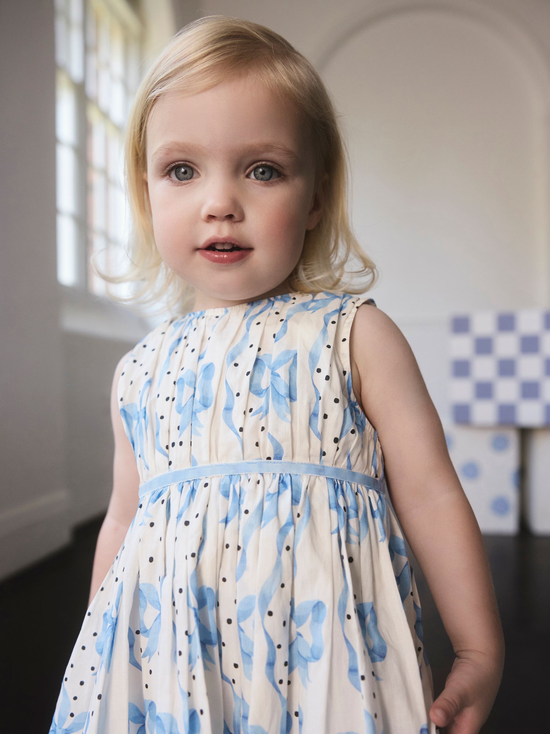 Cath Kidston Blue Bow Print Party Dress (3mths-8yrs)