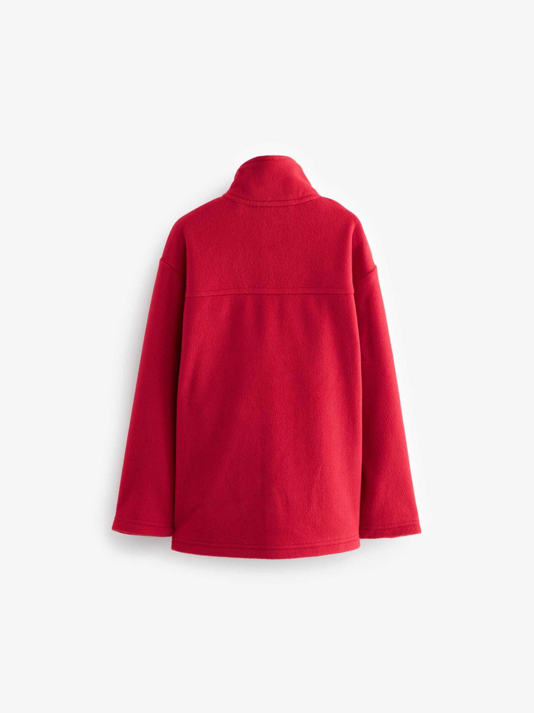 Red Zip-Up Fleece Jacket With Pockets (3-16yrs)