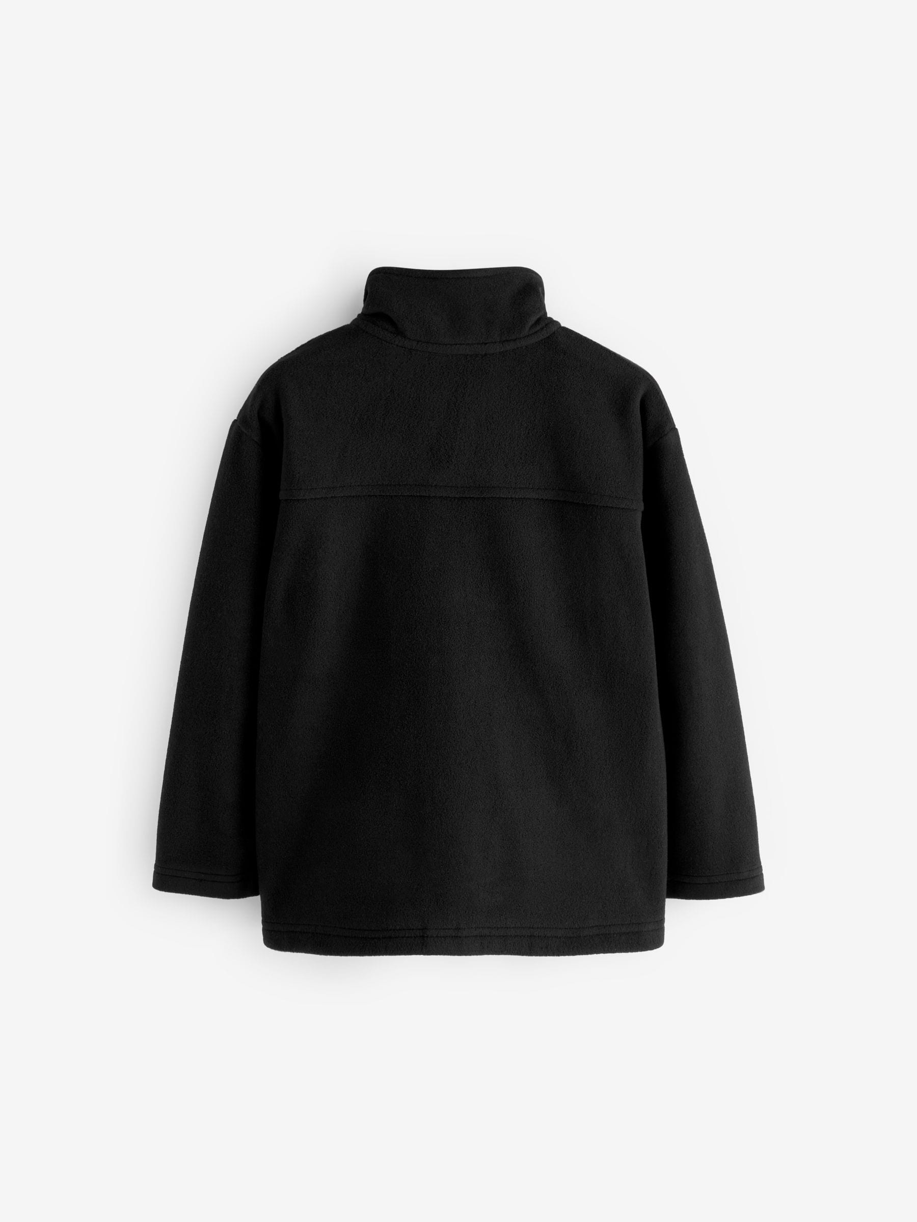 Black Zip-Up Fleece Jacket With Pockets (3-16yrs)