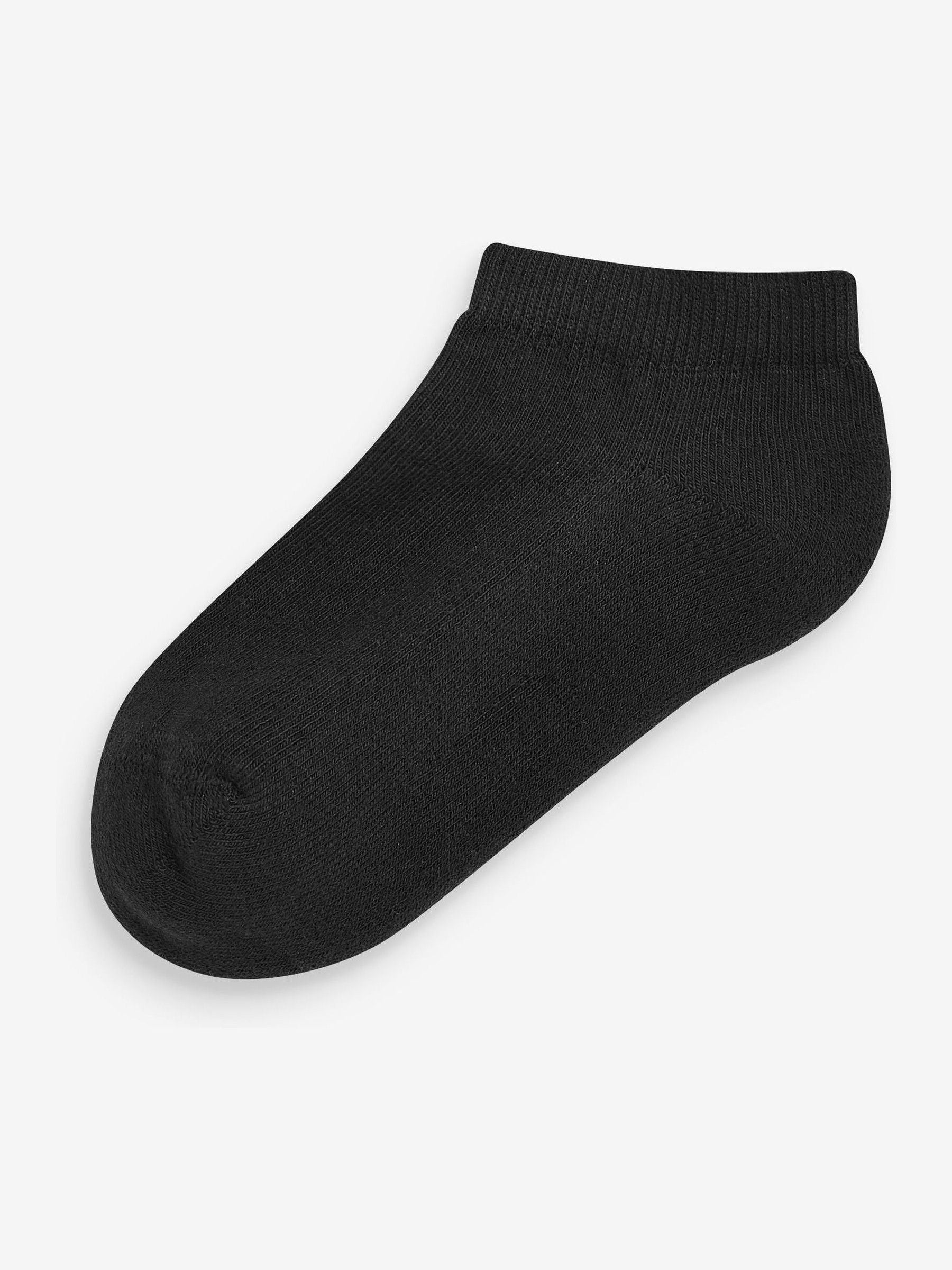 Black 5 Pack Cotton Rich Cushioned Sole Trainer Socks