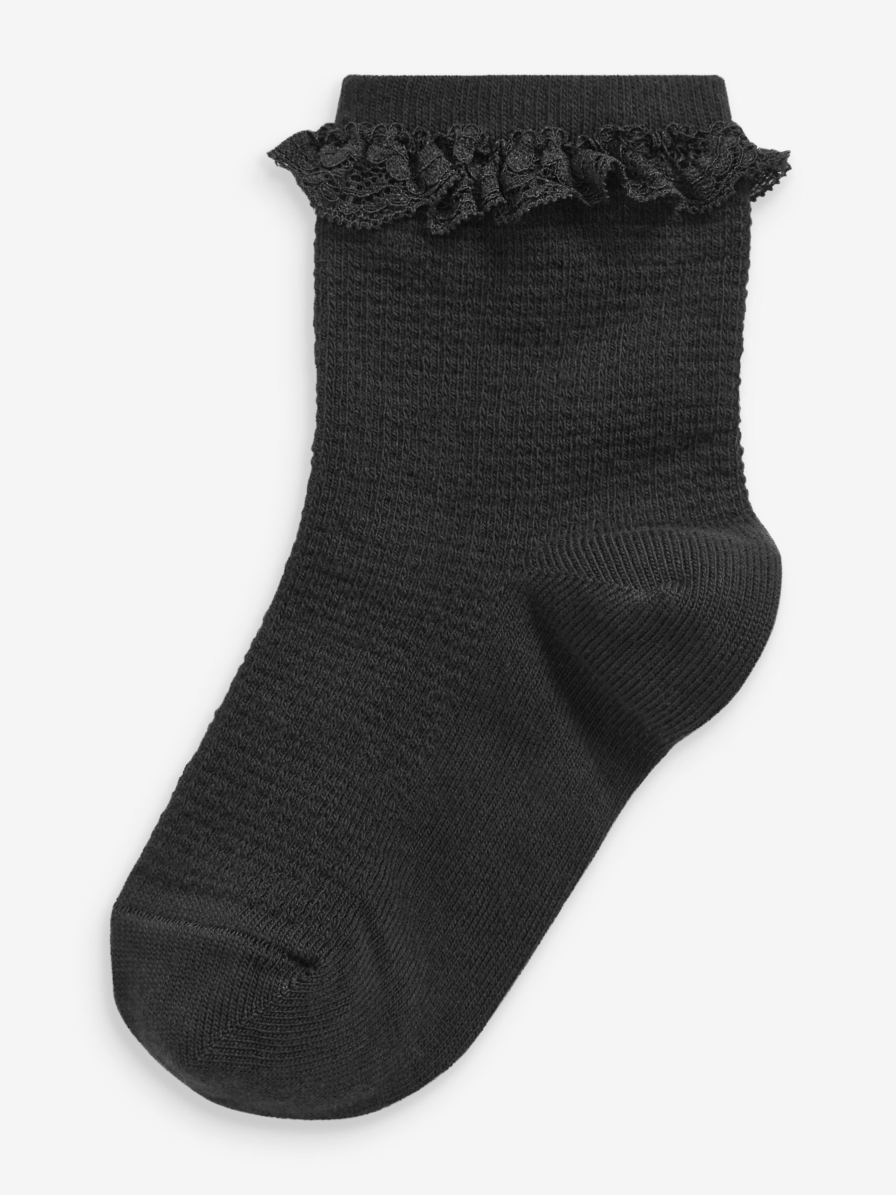 Black 2 Pack Cotton Rich Ruffle Ankle Socks