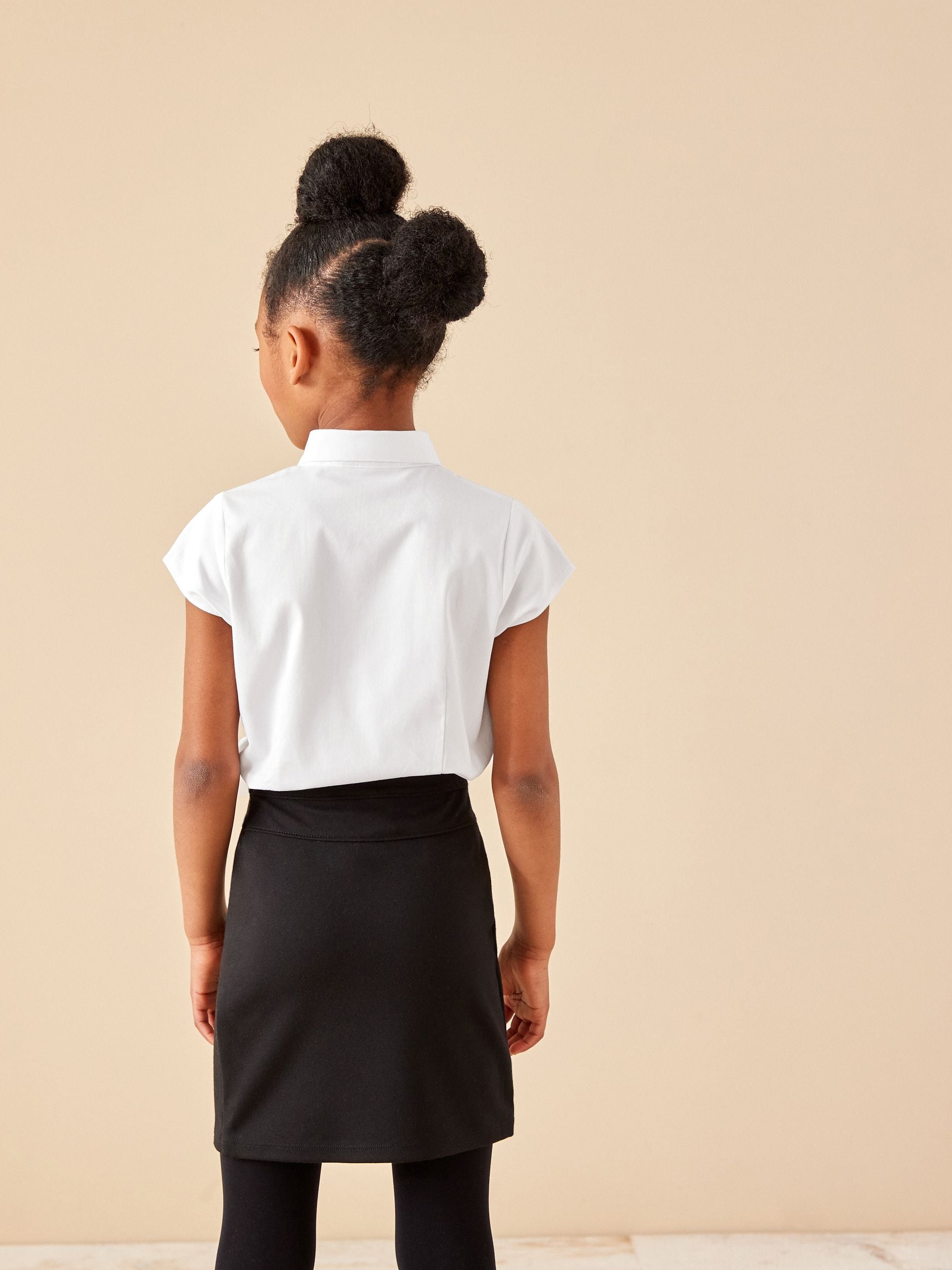 White Touch Fastening Cotton Rich Stretch Short Sleeve School Shirt (3-17yrs)