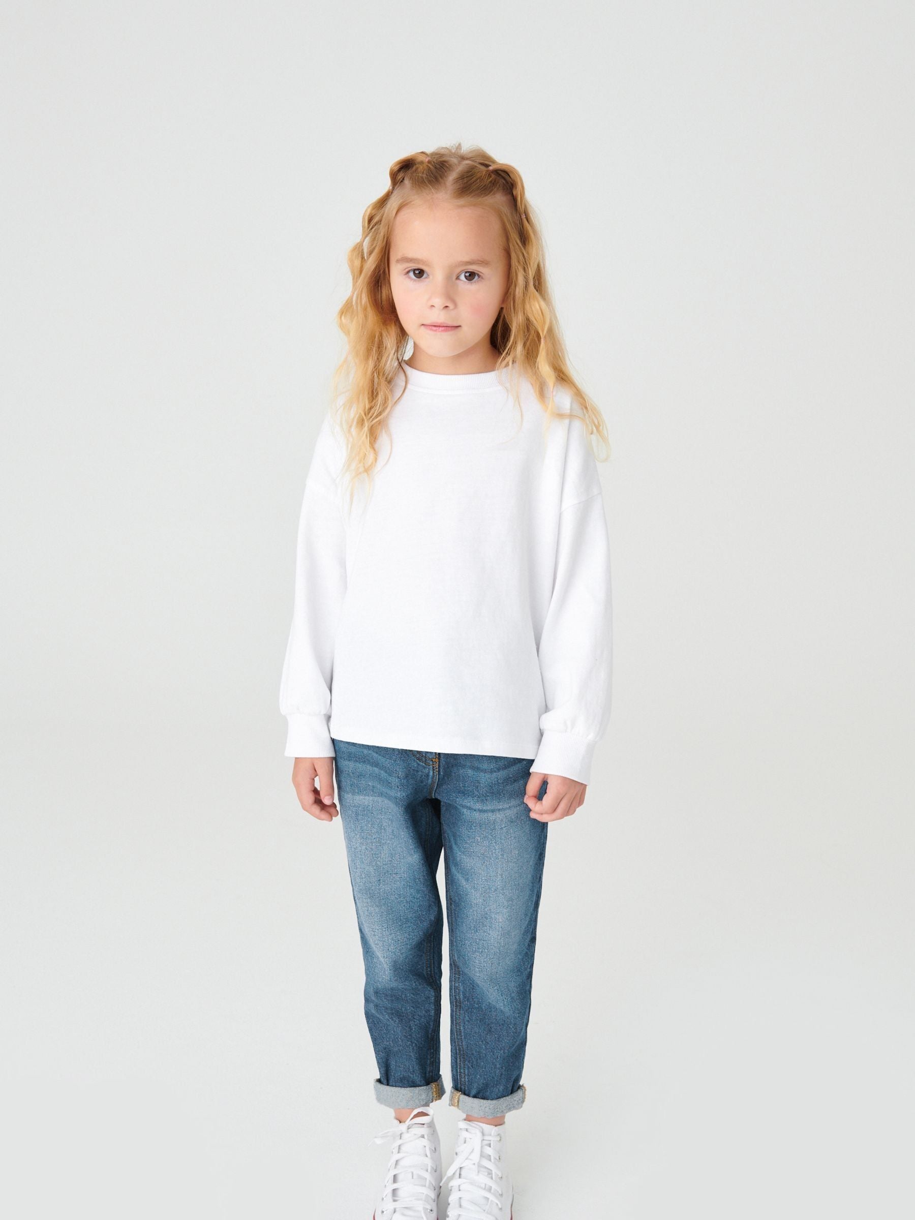 Mid Blue Denim Mom 100% Cotton Jeans (3-16yrs)
