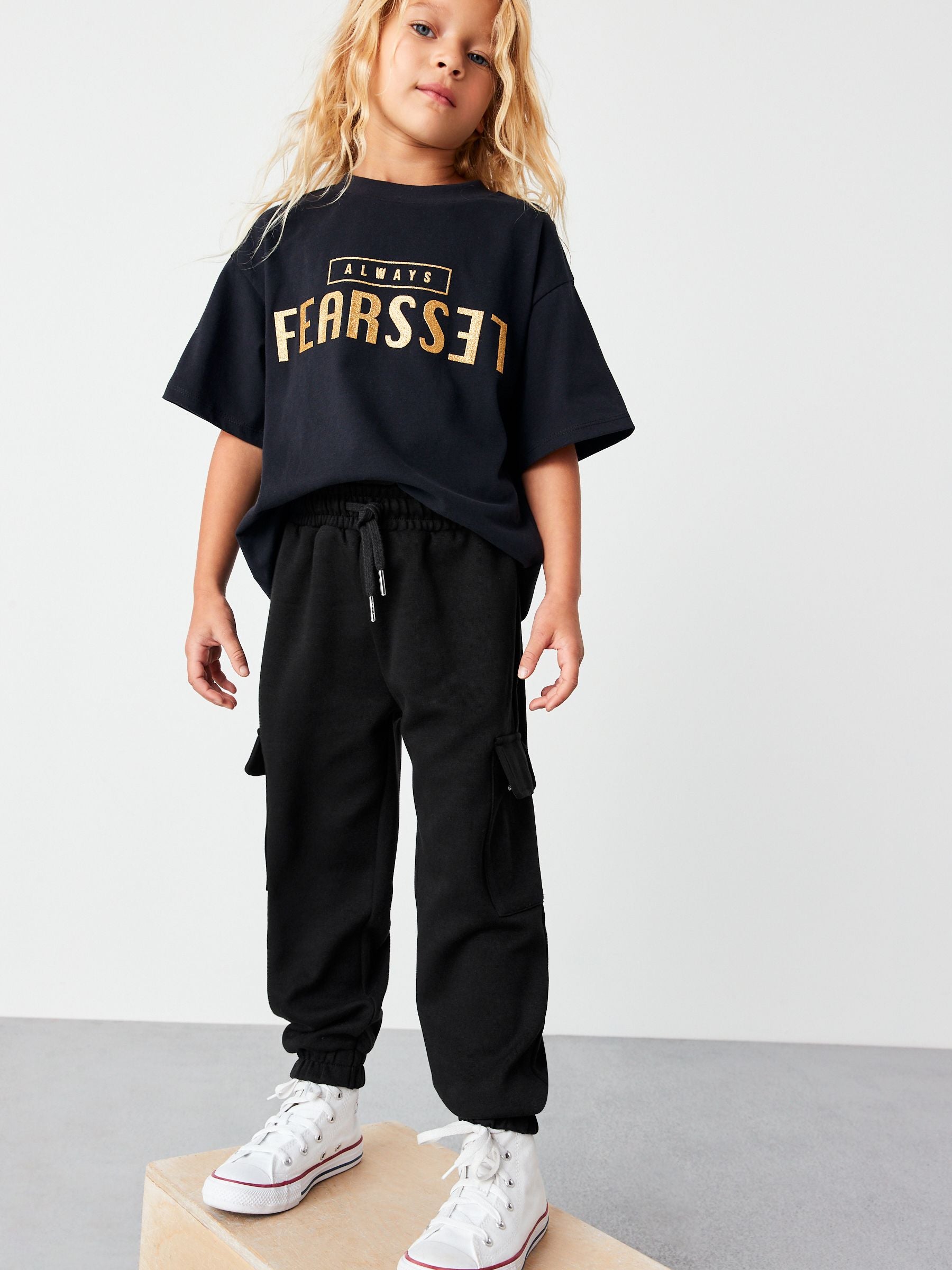 Black Cargo Utility Joggers (3-16yrs)