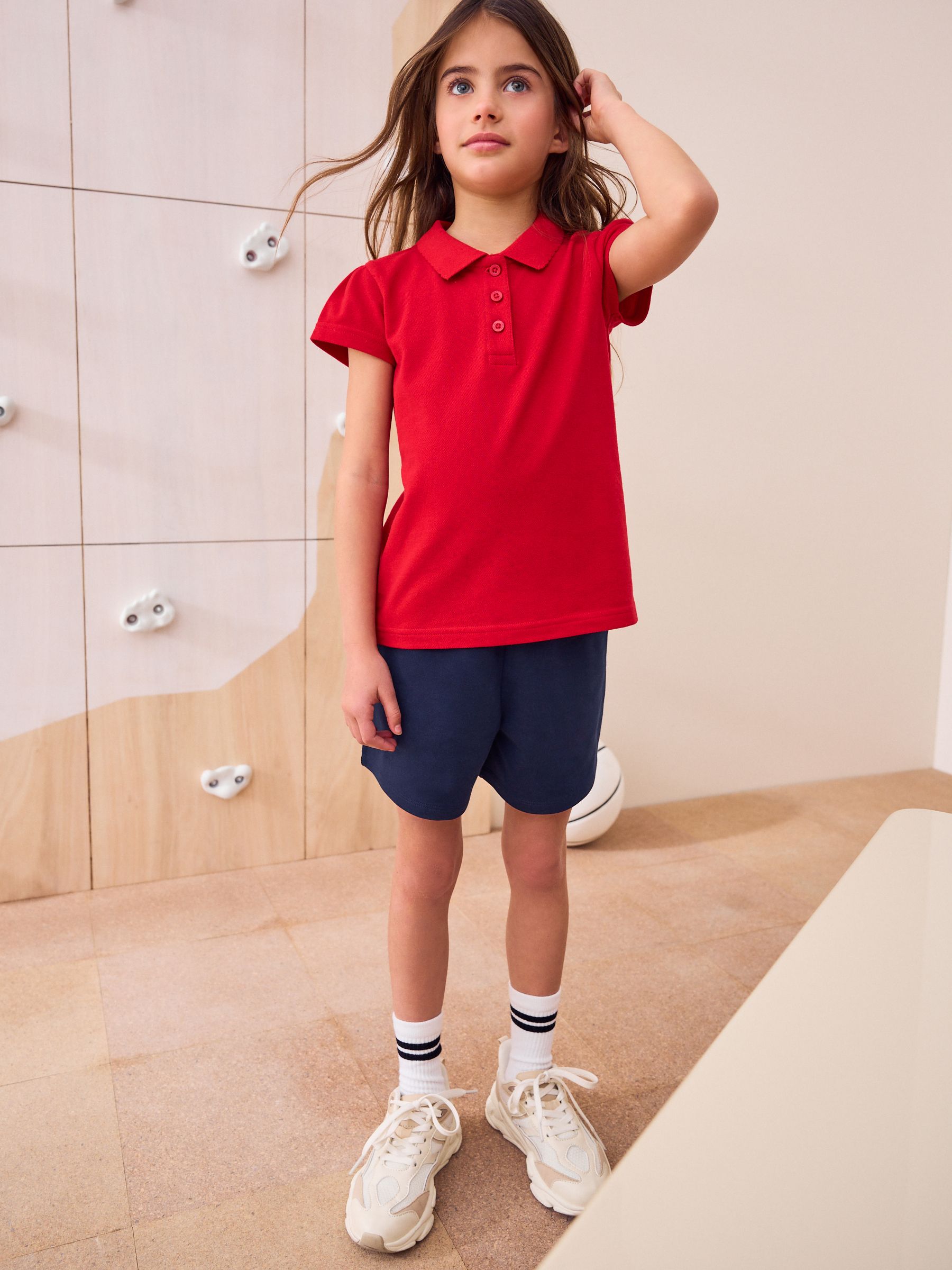 Red Regular Fit 2 Pack Slim Fit 100% Cotton Short Sleeve Polo Shirts (3-16yrs)