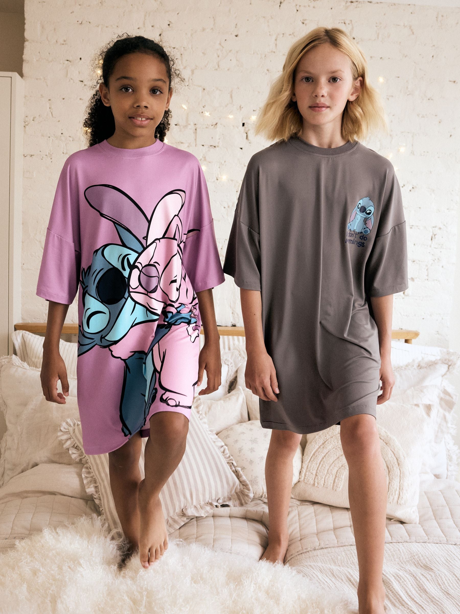 Grey/Purple Lilo & Stitch License Nighties 2 Pack (3-14yrs)
