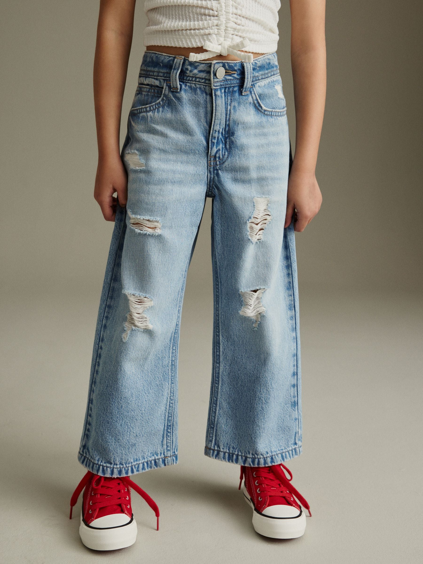 Blue Denim Wide Leg Jeans (3-16yrs)