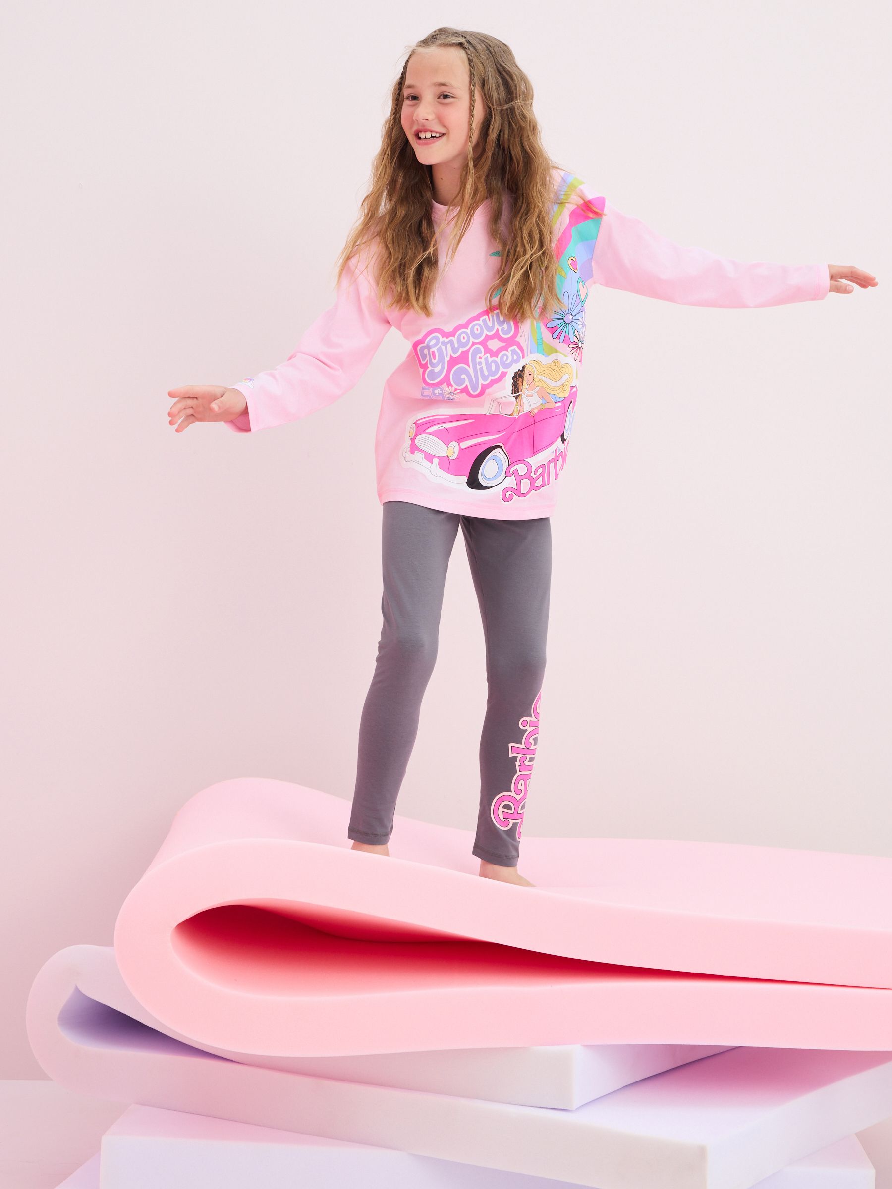 Pink/Grey Barbie License Pyjamas (3-12yrs)