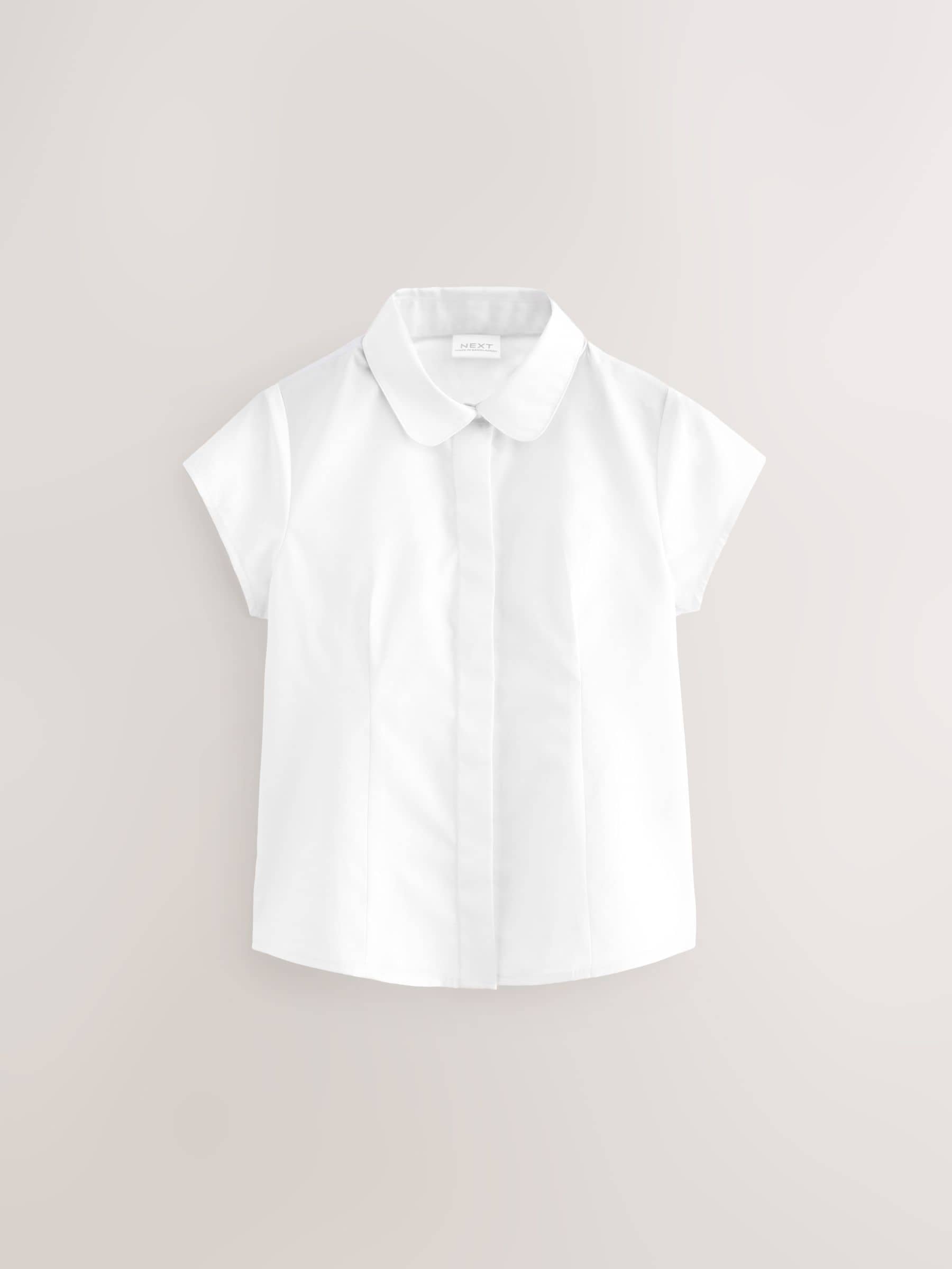 White 2 Pack Short Sleeve Fitted School Shirts (3-17yrs)