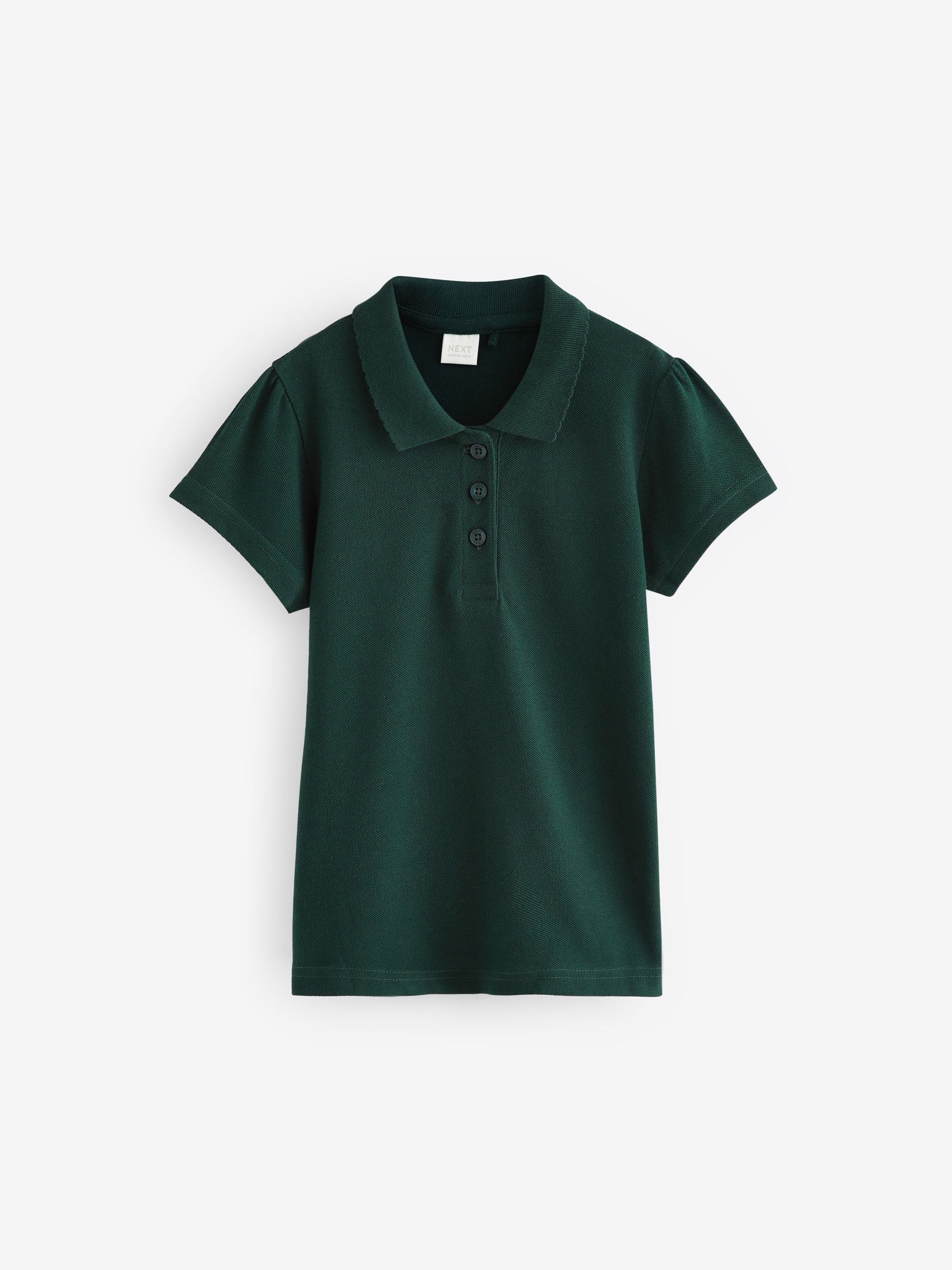 Green Regular Fit 2 Pack Slim Fit 100% Cotton Short Sleeve Polo Shirts (3-16yrs)