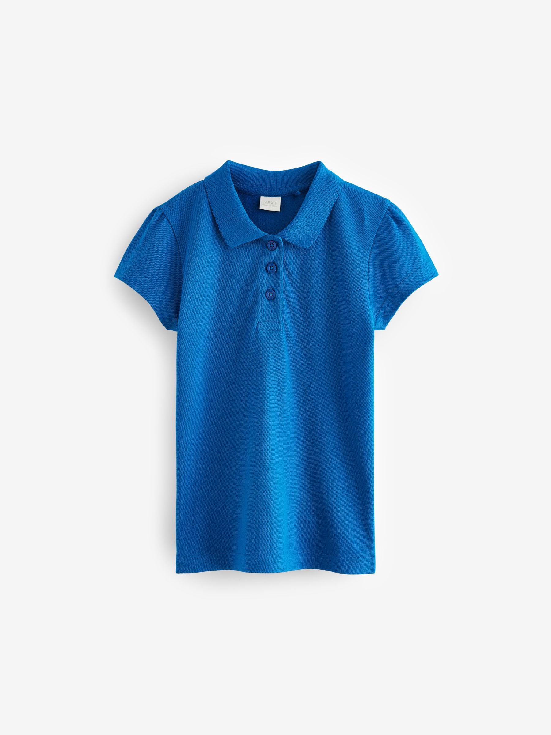 Bright Blue Regular Fit 2 Pack Slim Fit 100% Cotton Short Sleeve Polo Shirts (3-16yrs)