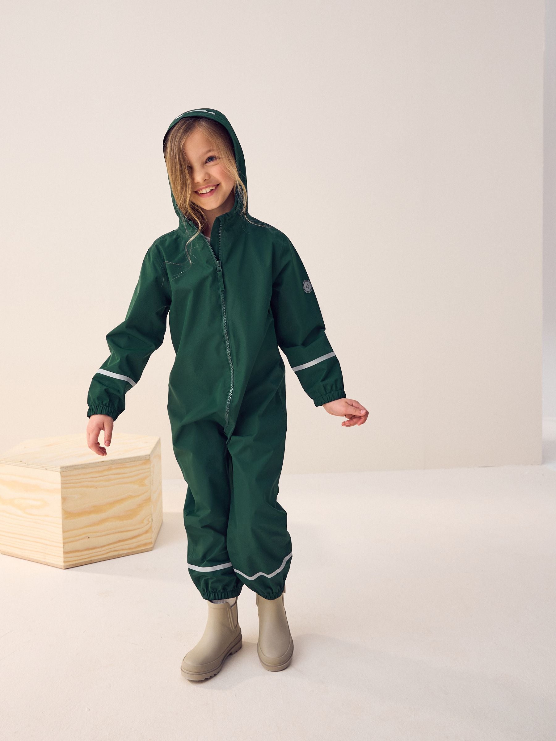 Green Zip Hooded Waterproof Puddlesuit (12mths-10yrs)