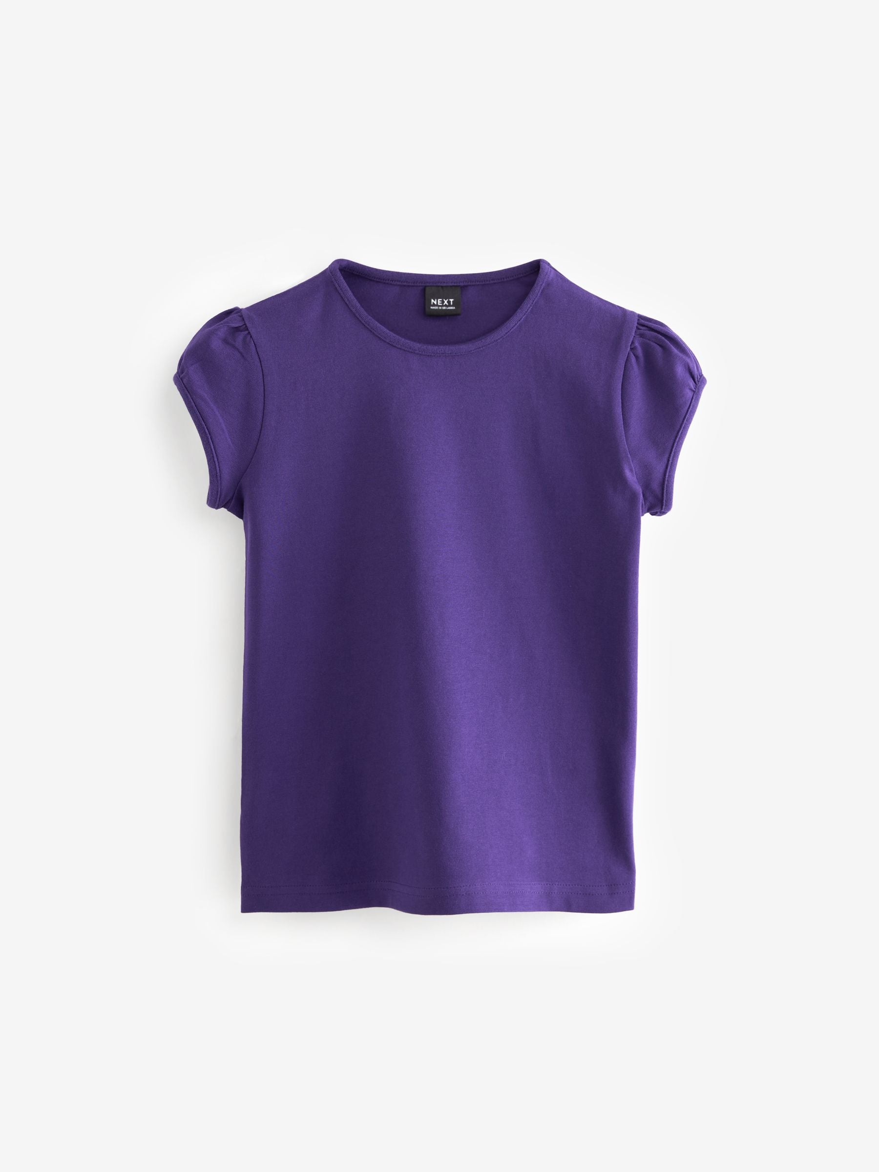 Purple 2 Pack Puff Sleeve T-Shirts (3-16yrs)