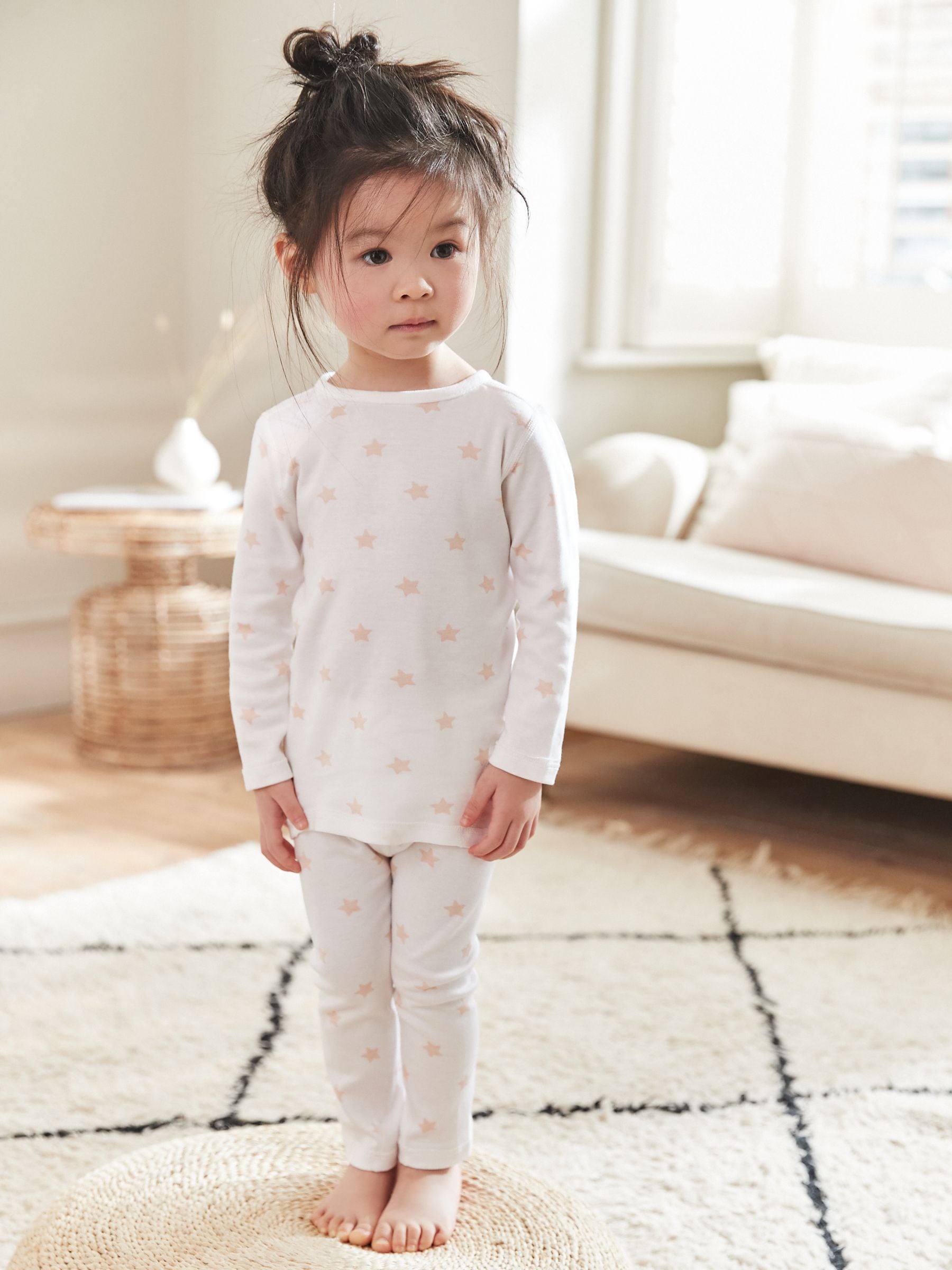 Pink/White Star 2 Pack Kind To Skin Pyjamas Set (12mths-12yrs)