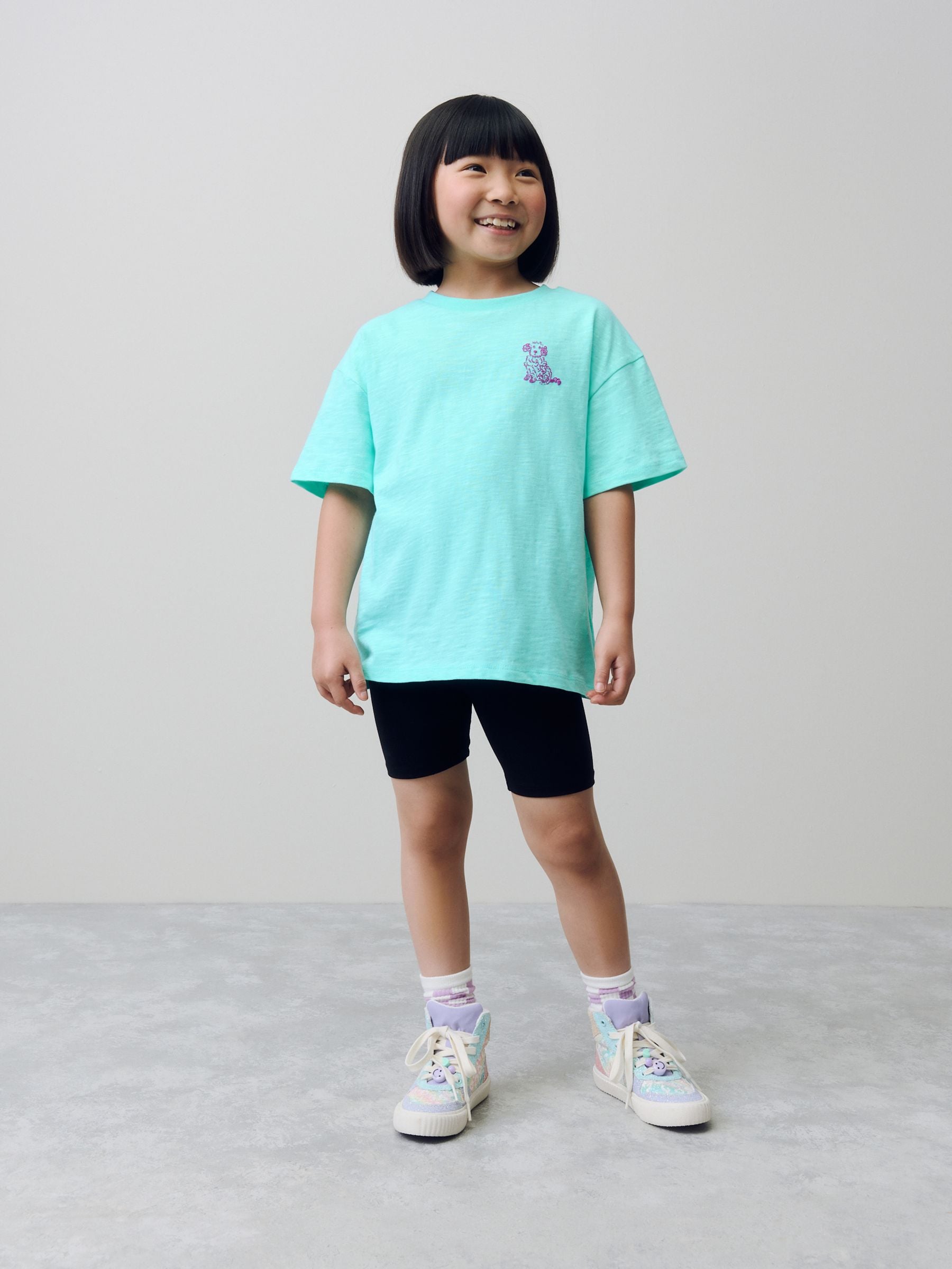 Blue Dog Oversized Graphic Print T-Shirt (3-16yrs)