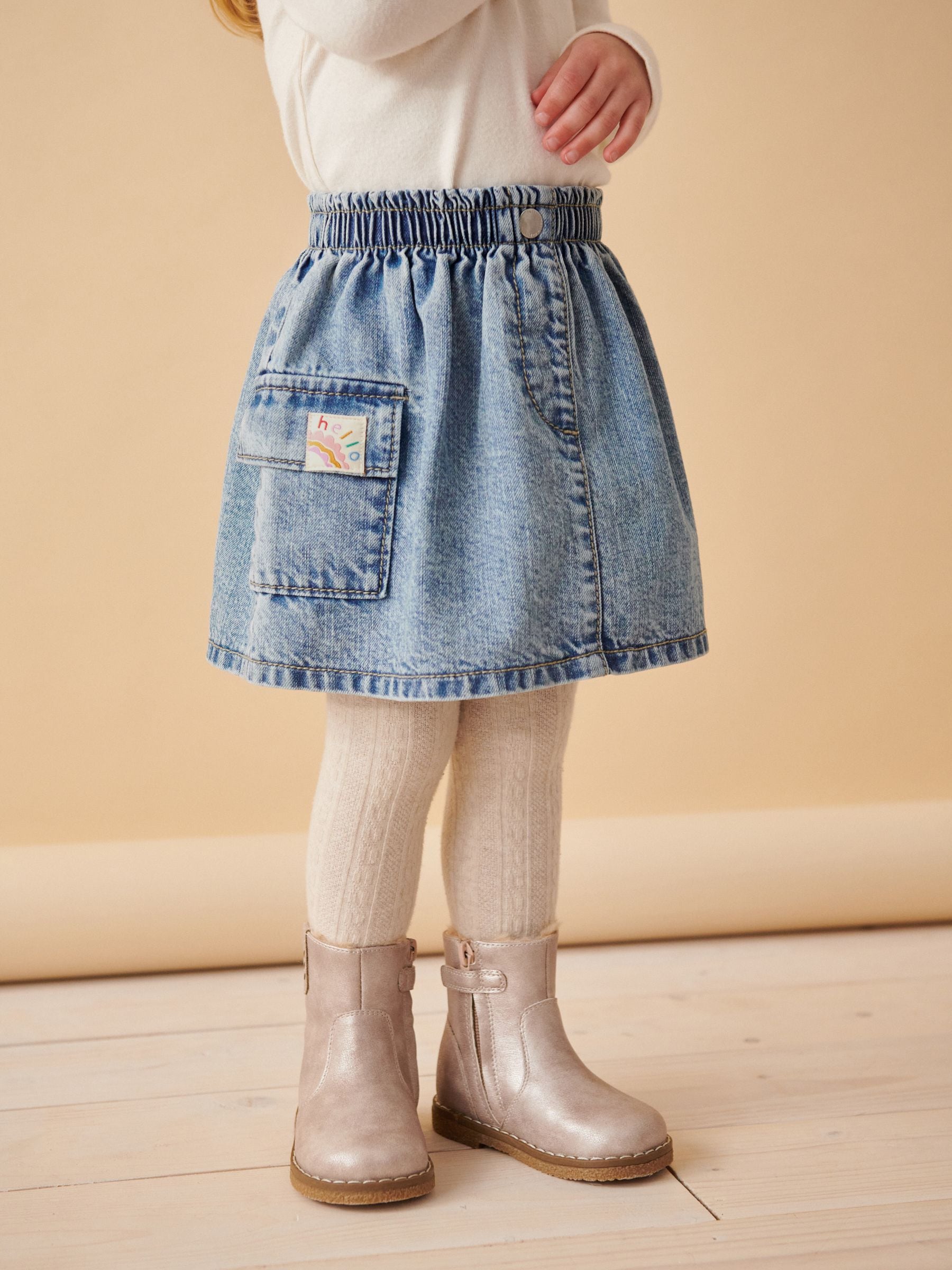 Denim Cargo 100% Cotton Skirt (3mths-7yrs)