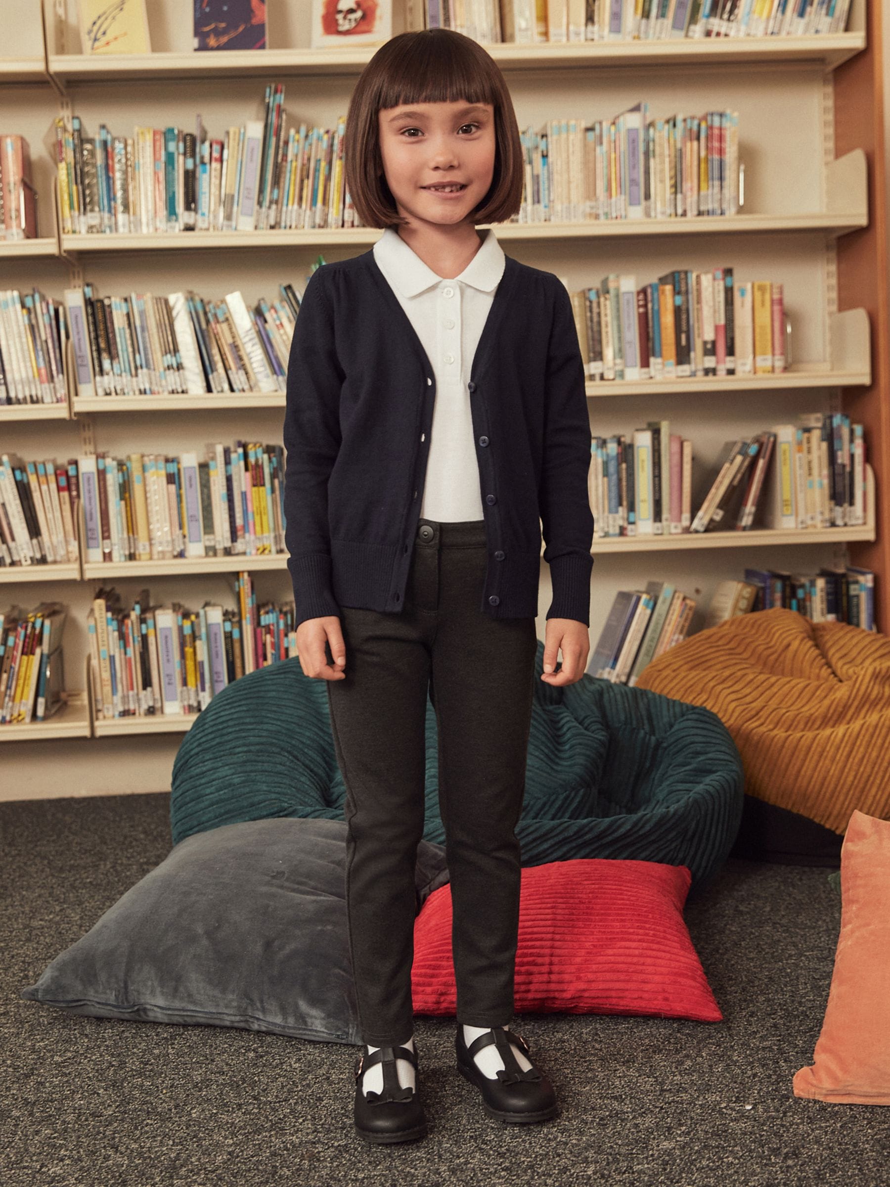 Navy Blue Cotton Rich School V-Neck Cardigan (3-16yrs)