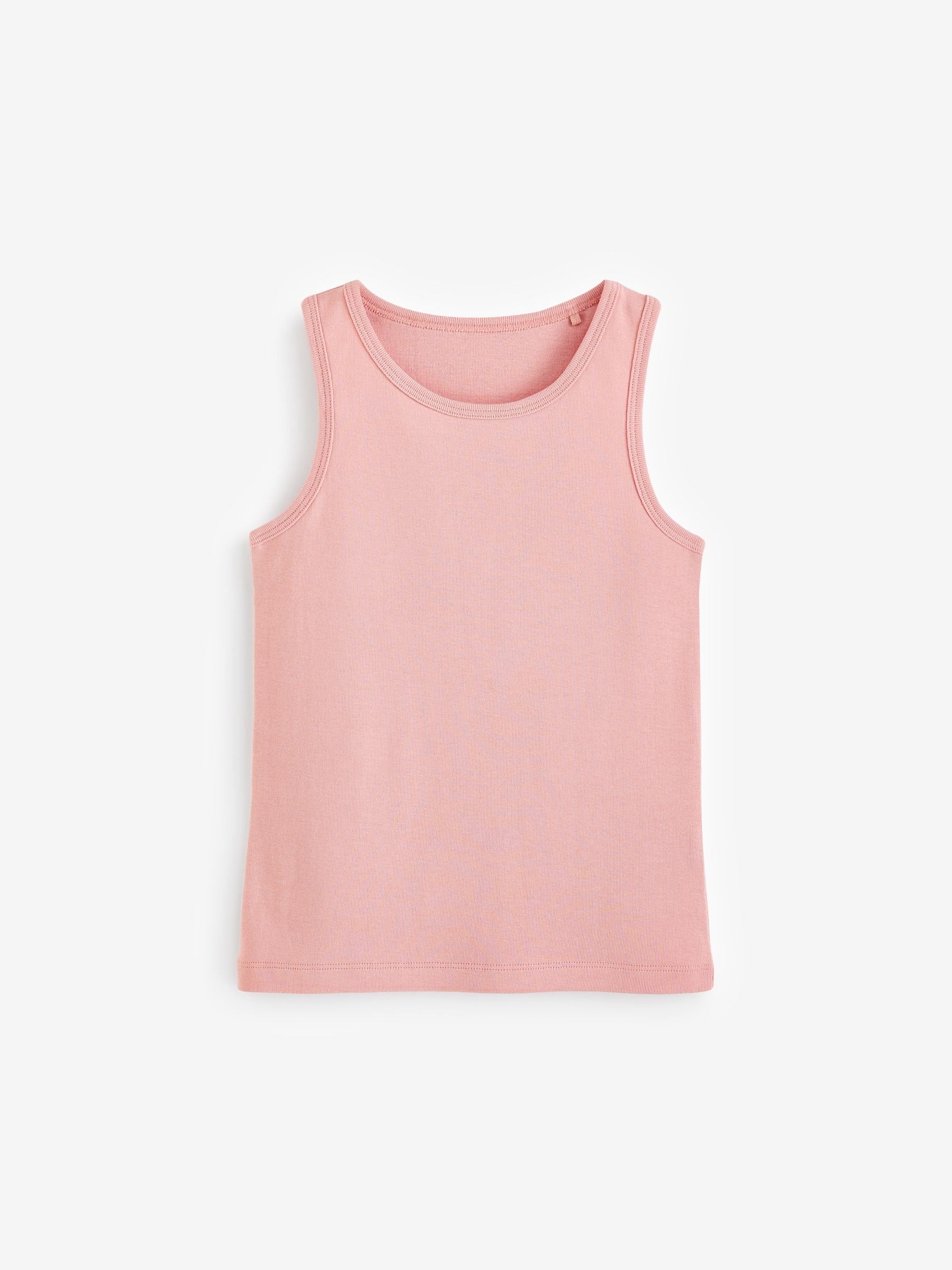 Multi Pastel 100% Cotton Vests 5 Pack (1.5-16yrs)