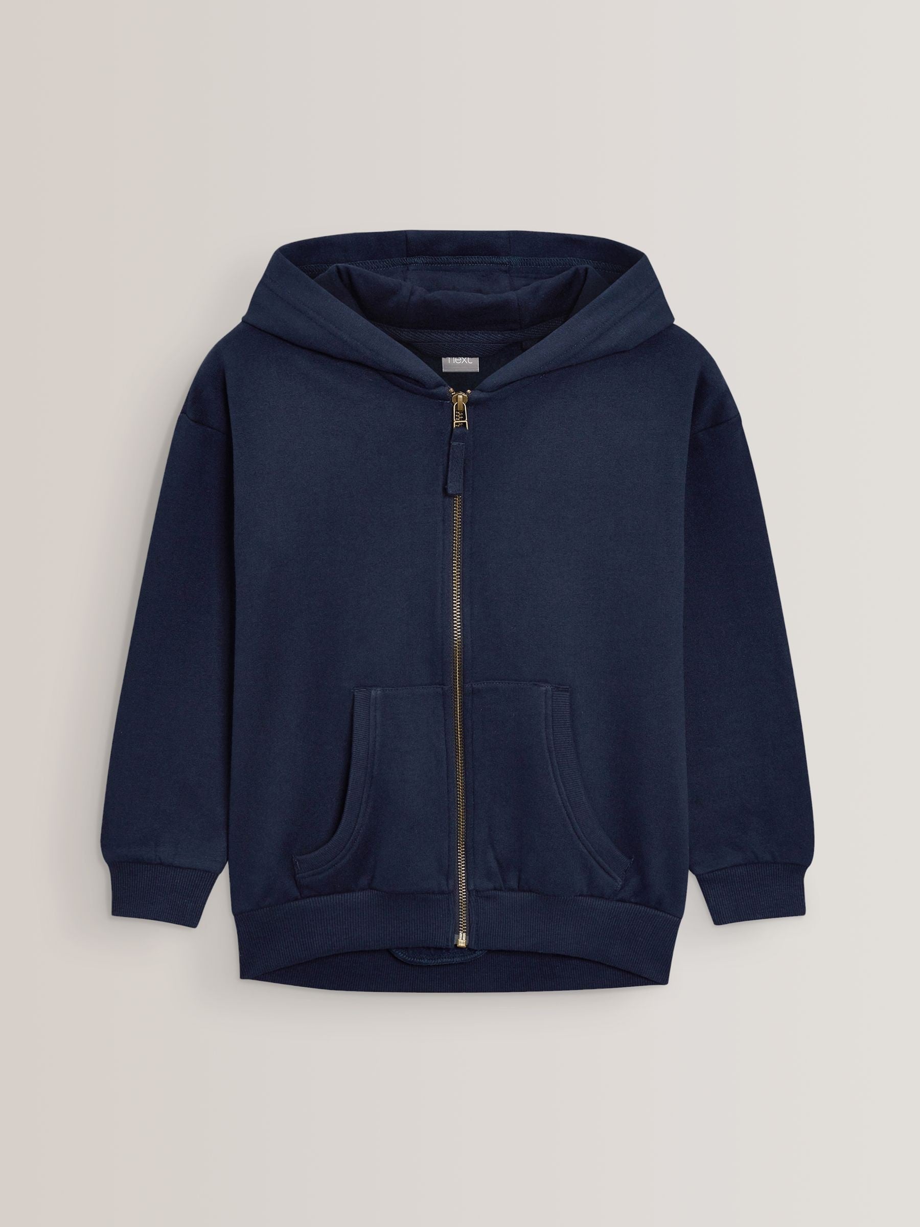 Navy Blue Cotton Rich Zip Through Sports Hoodie (3-16yrs)