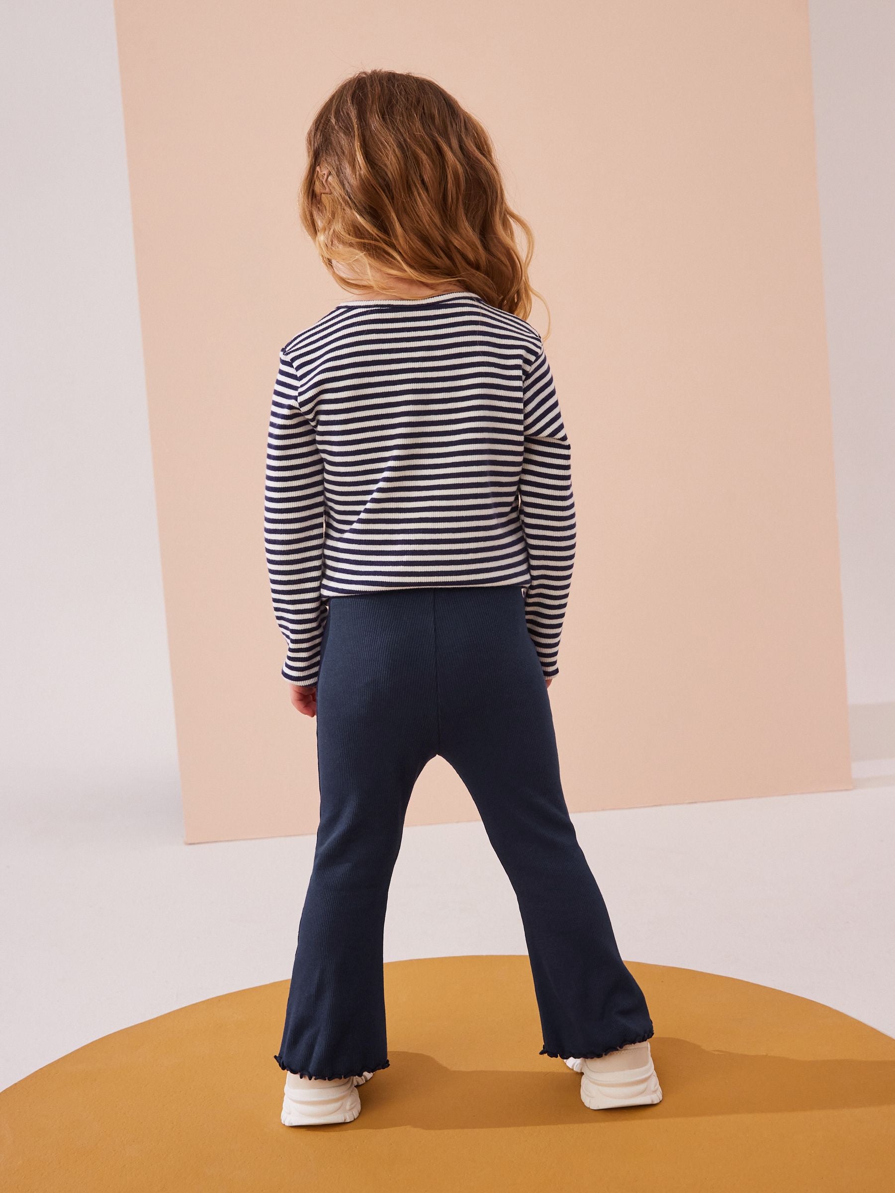 Navy Rib Flare Leggings (3mths-7yrs)