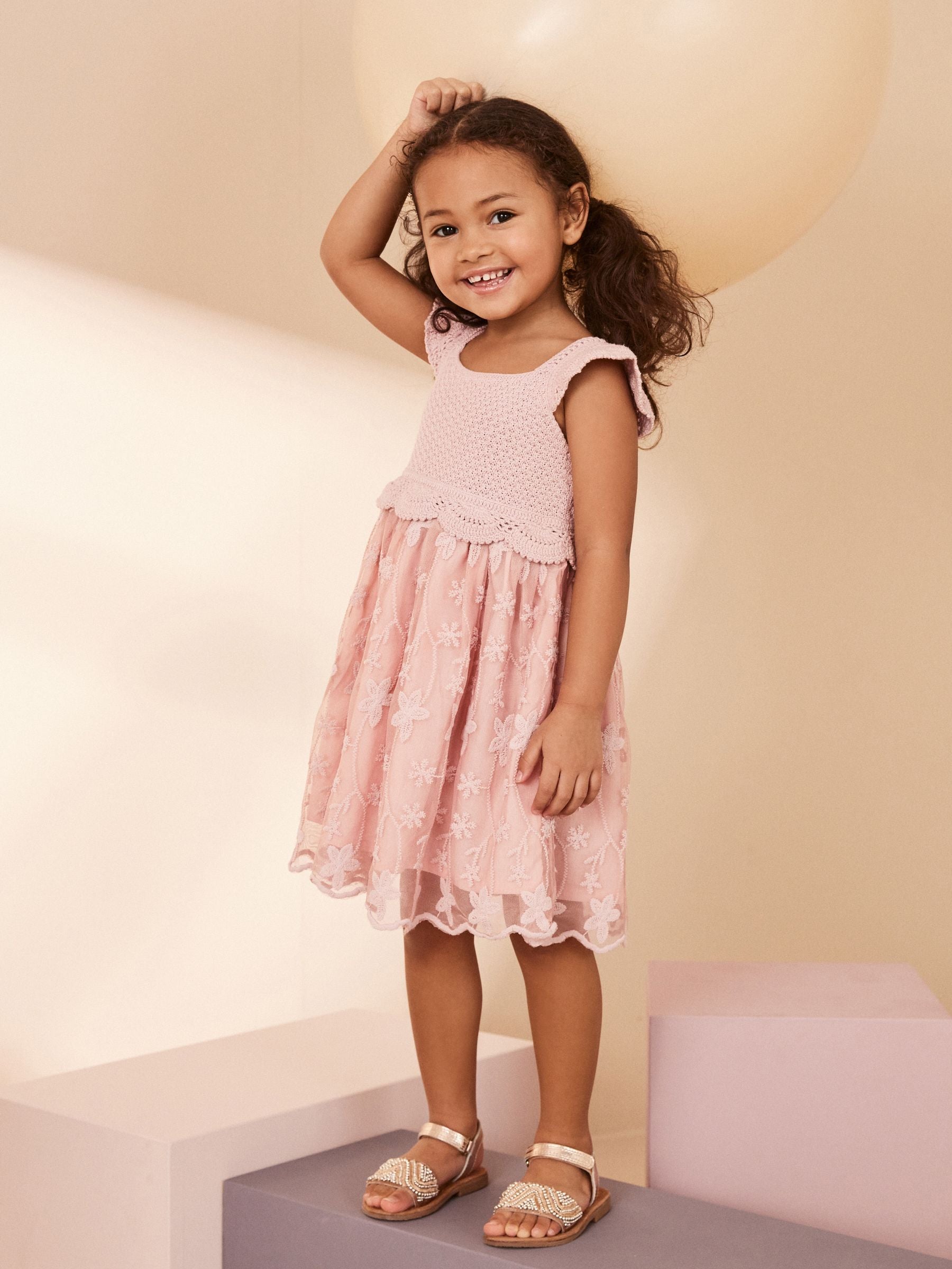 Pink Occasion Knit Dress (3mths-10yrs)