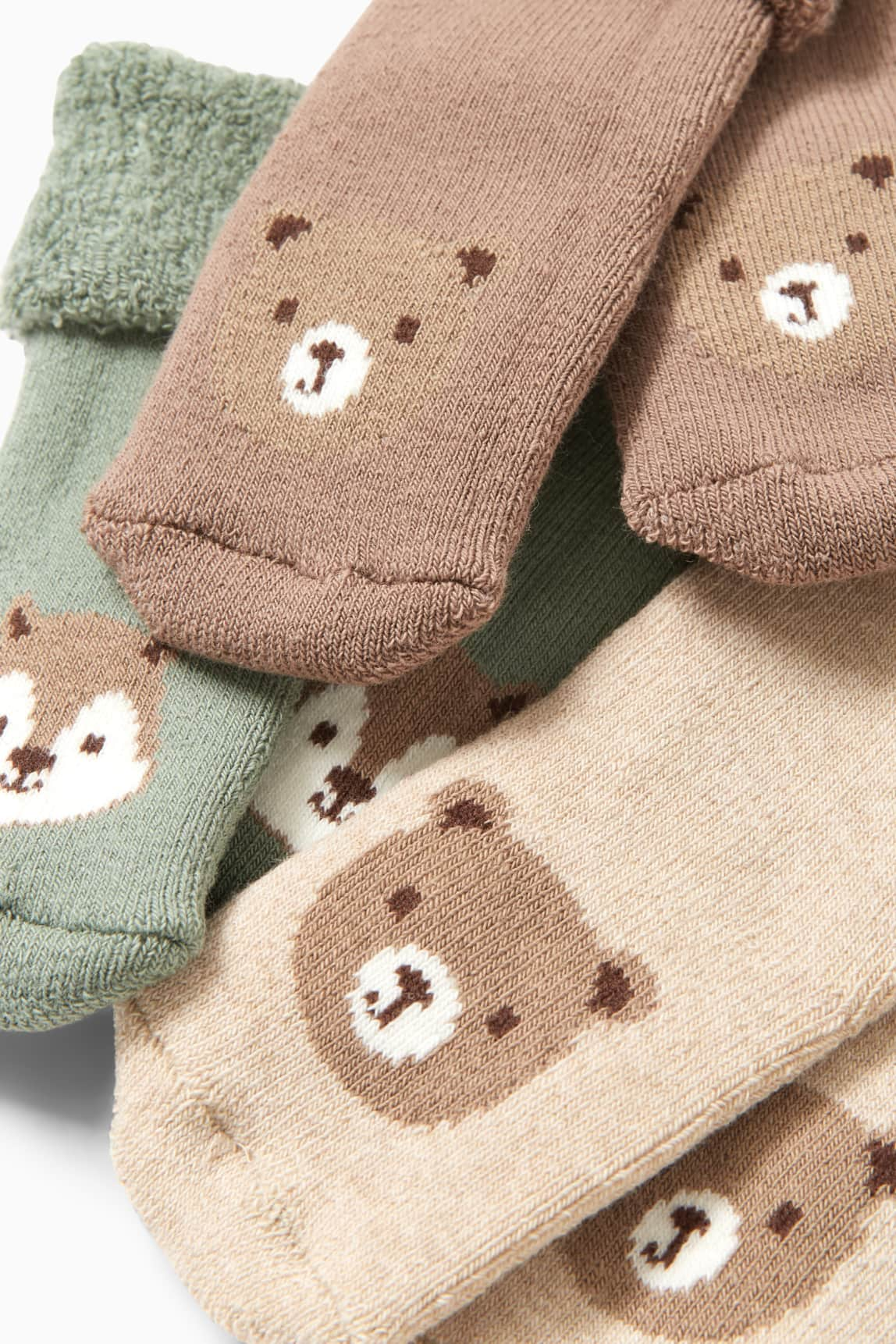 Multipack of 3 - woodland animals - newborn socks with motif