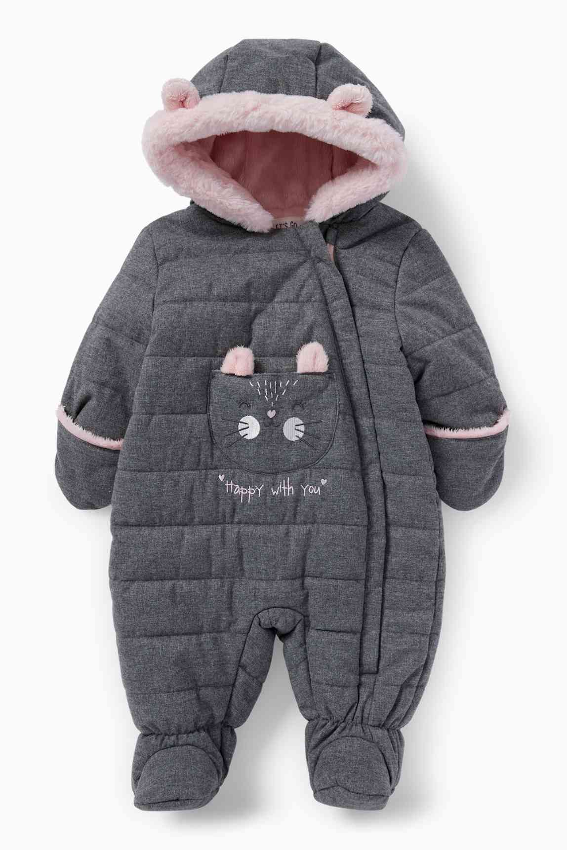 Baby snowsuit with hood