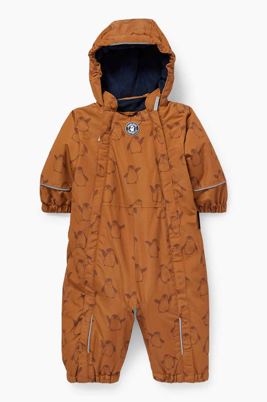 Baby snowsuit with hood