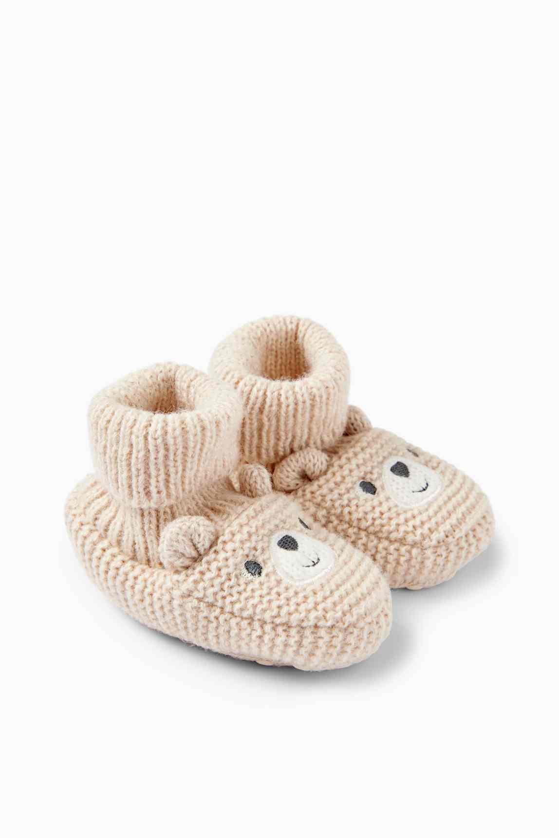 Teddy bear - baby booties