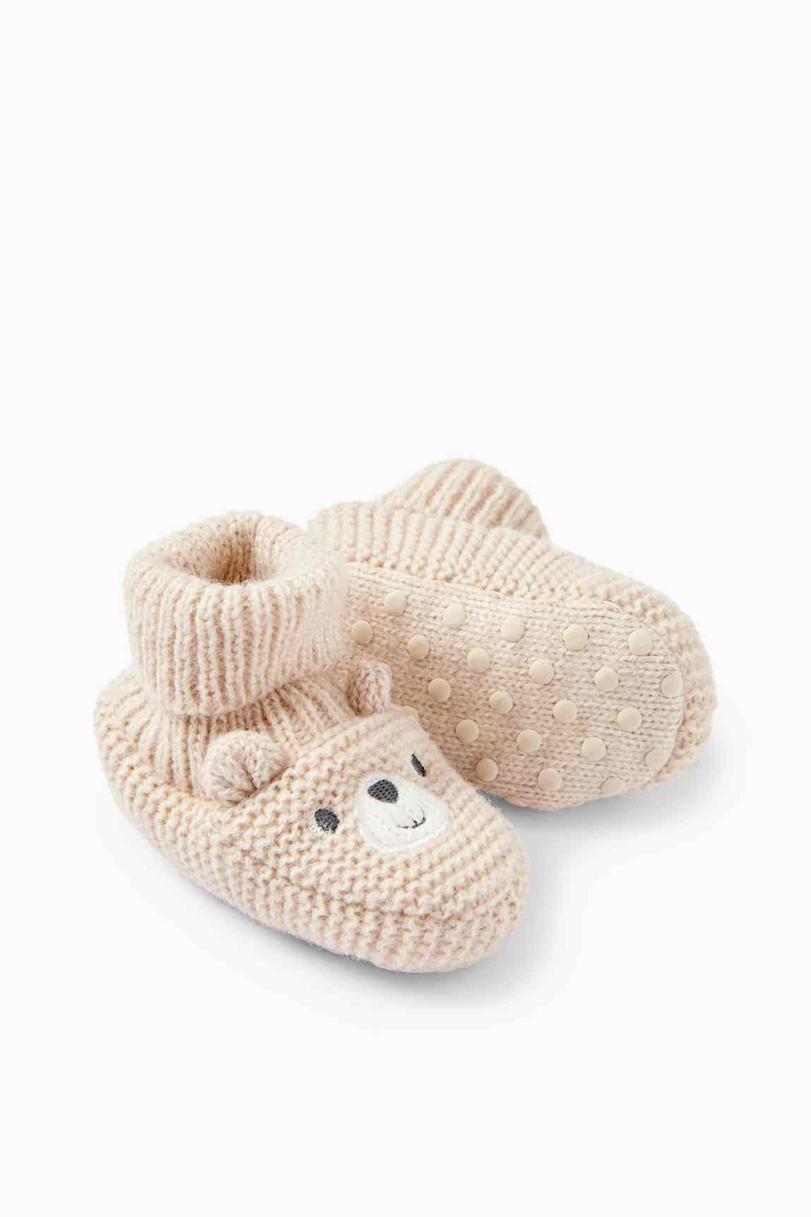 Teddy bear - baby booties