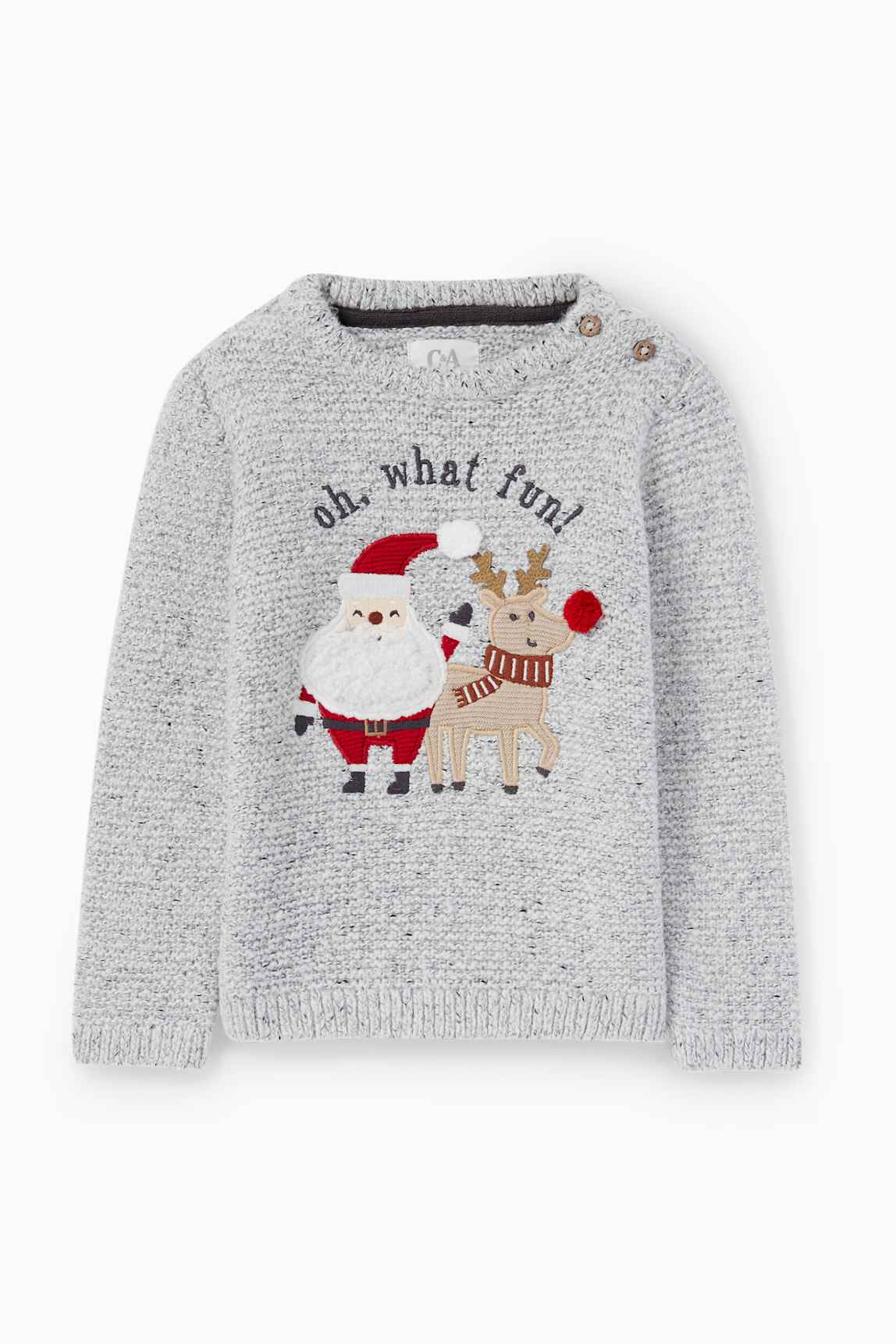 Father Christmas and Rudolph - baby Christmas jumper