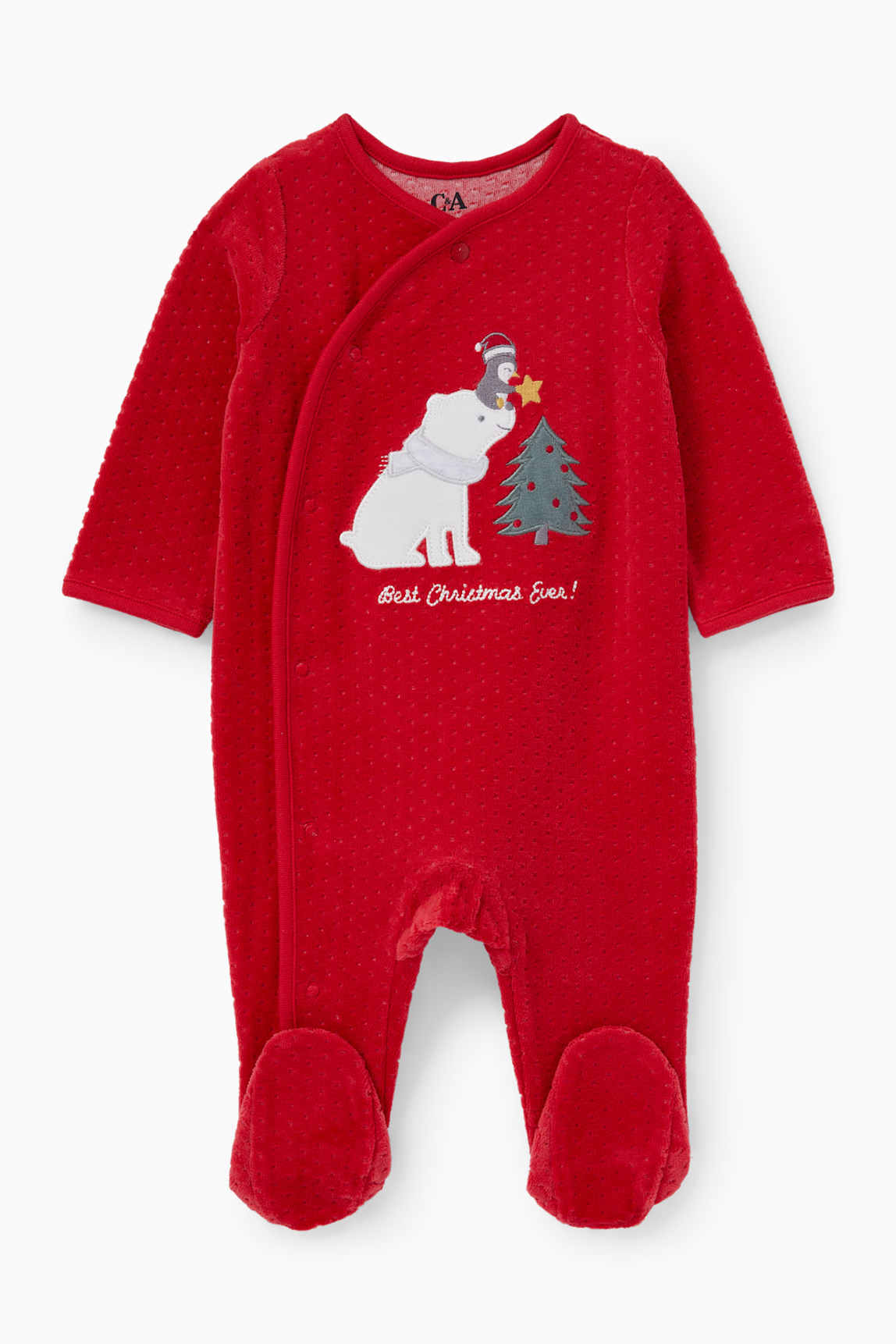 Polar bear - baby Christmas sleepsuit