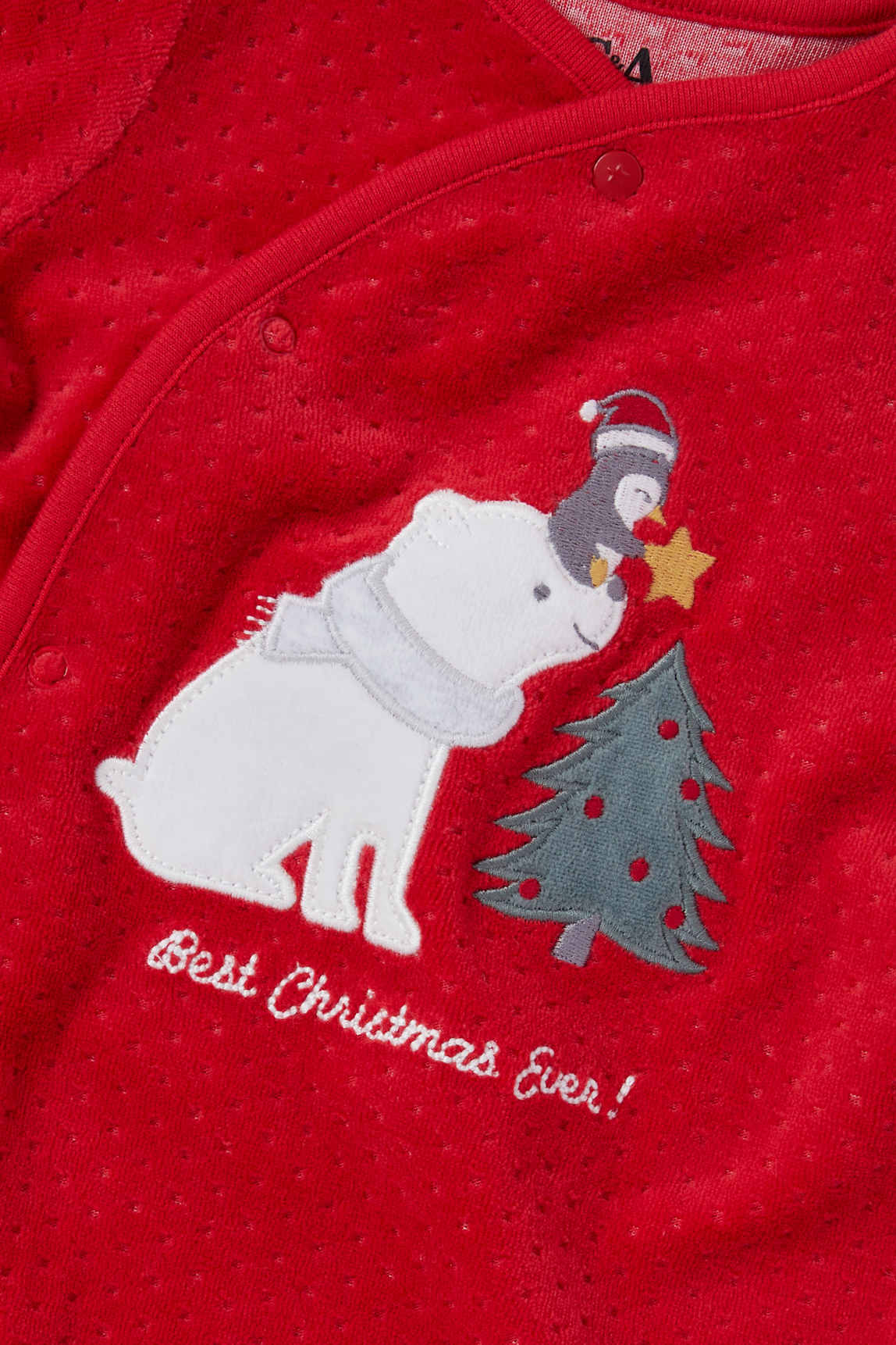 Polar bear - baby Christmas sleepsuit