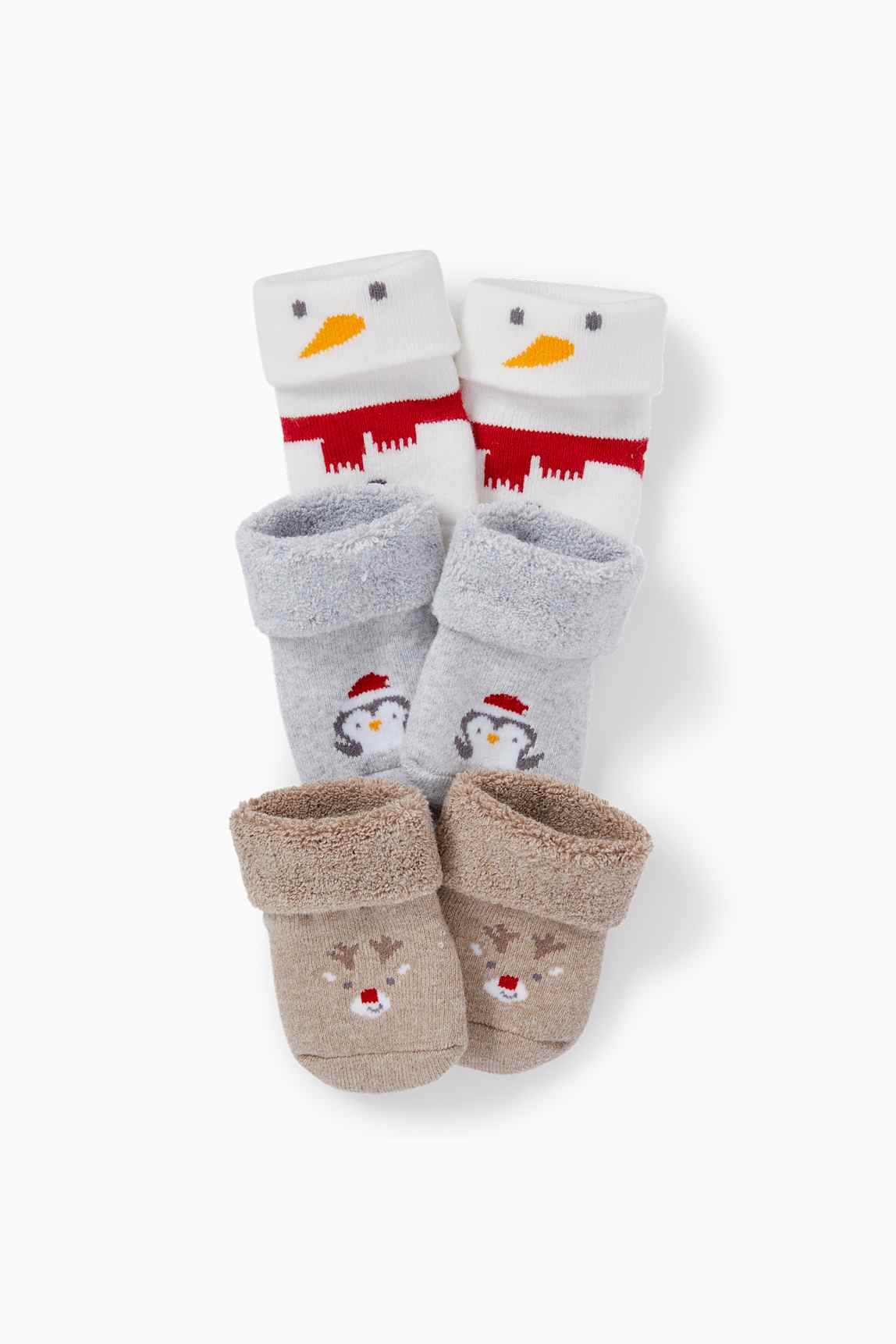 Multipack of 3 - Rudolf - newborn Christmas socks