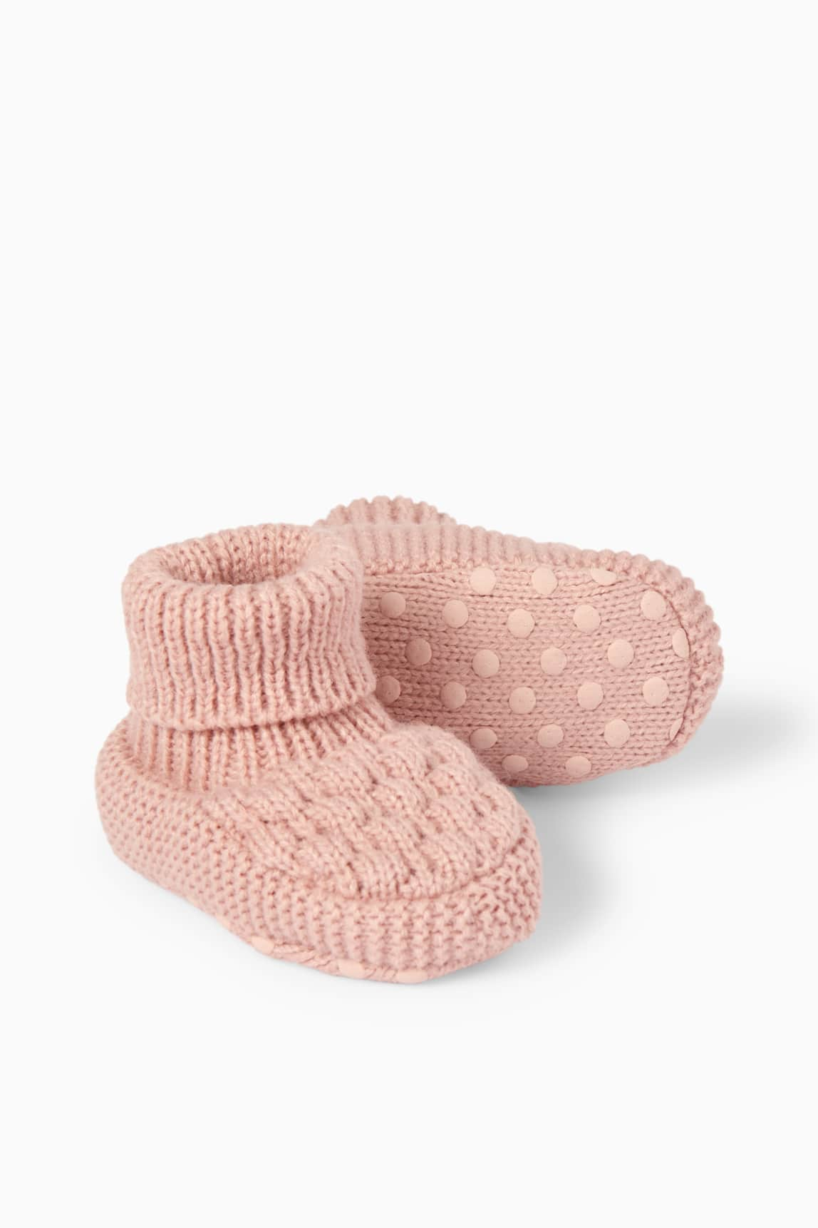 Knitted baby booties