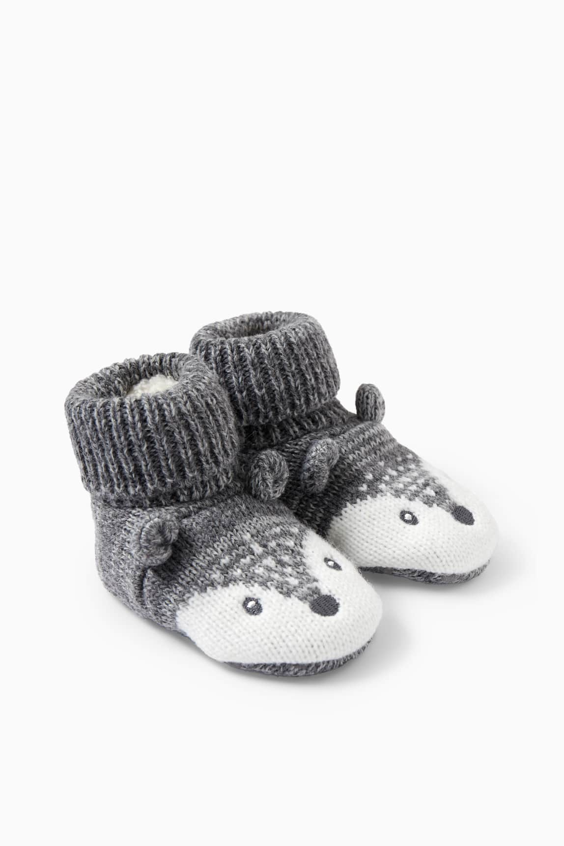 Knitted baby booties