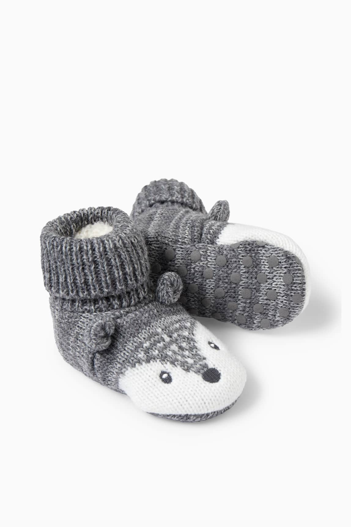 Knitted baby booties