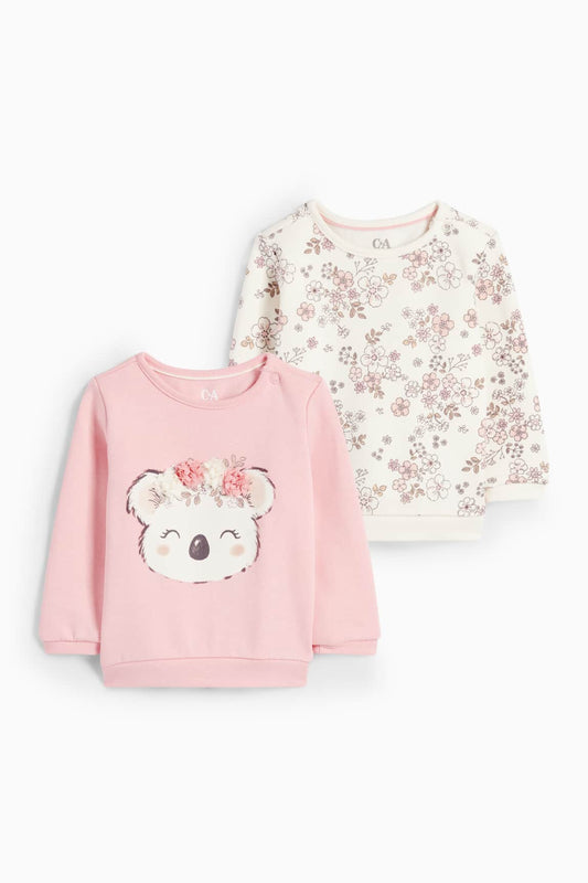 Multipack of 2 - flowers and koala - baby sweatshirt