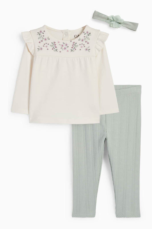 Flowers - baby outfit - 3 piece